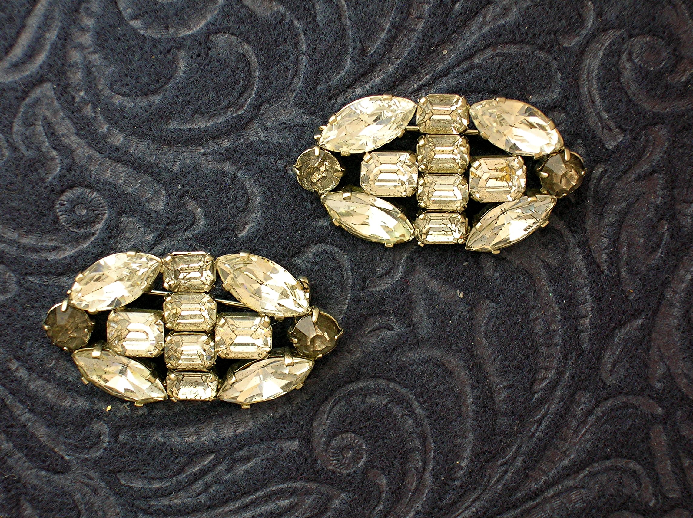 Sparkling Duo of CZECHO Crystal Brooches