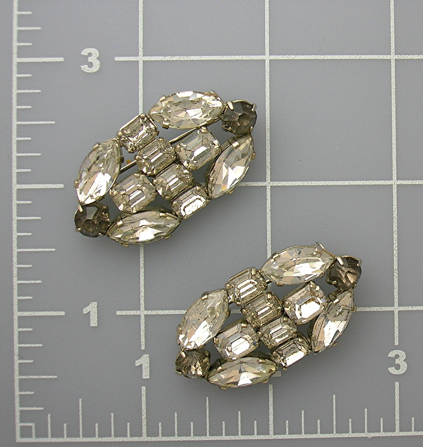 Sparkling Duo of CZECHO Crystal Brooches