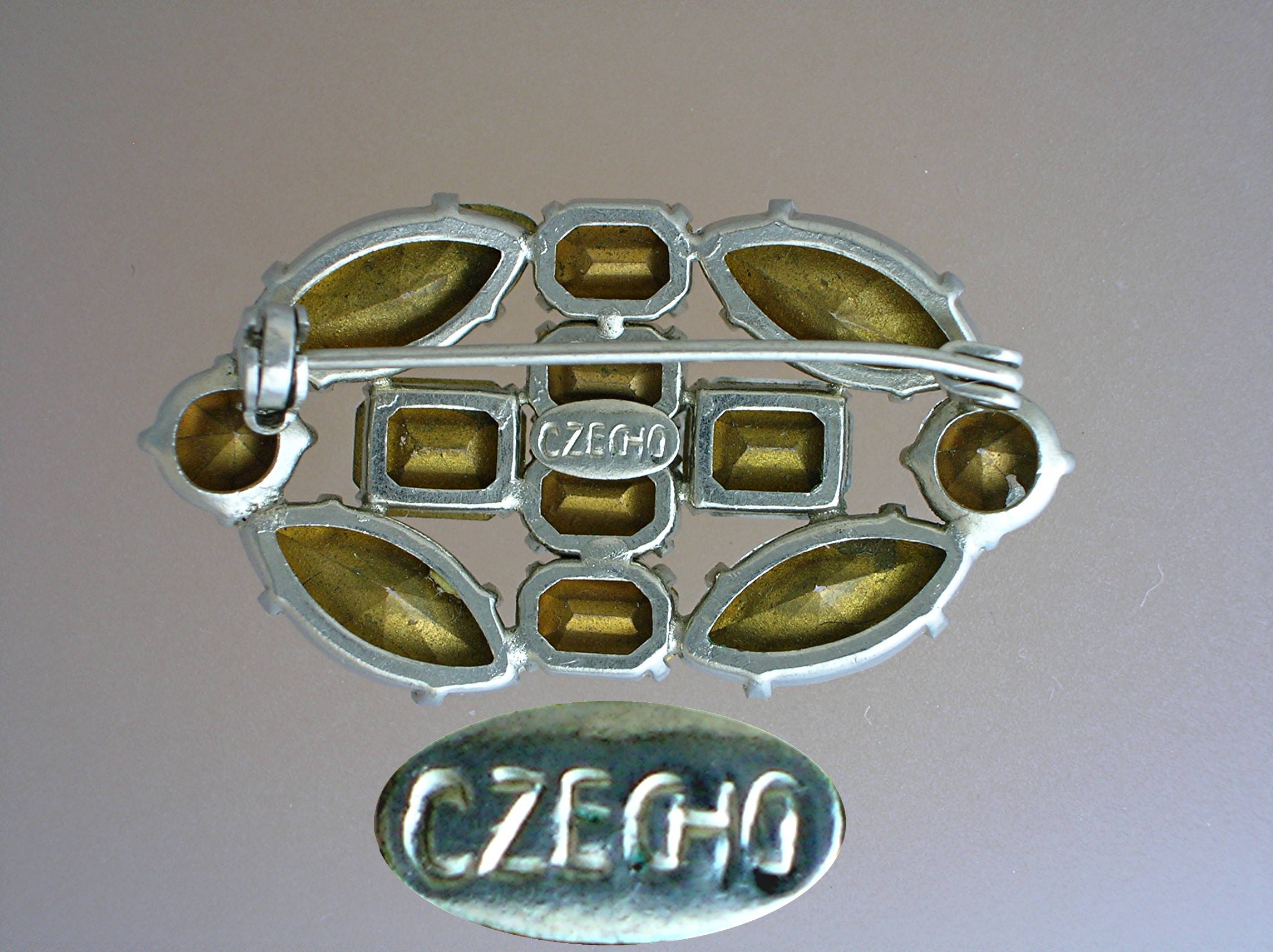 Sparkling Duo of CZECHO Crystal Brooches