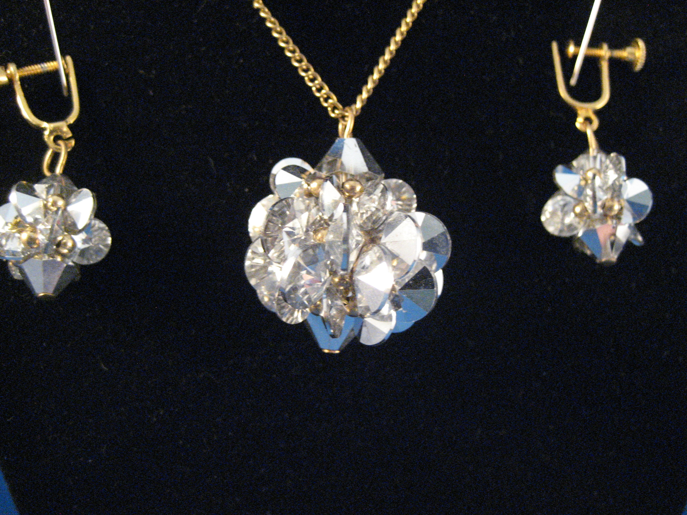 Crystal Necklace and Matching Earrings