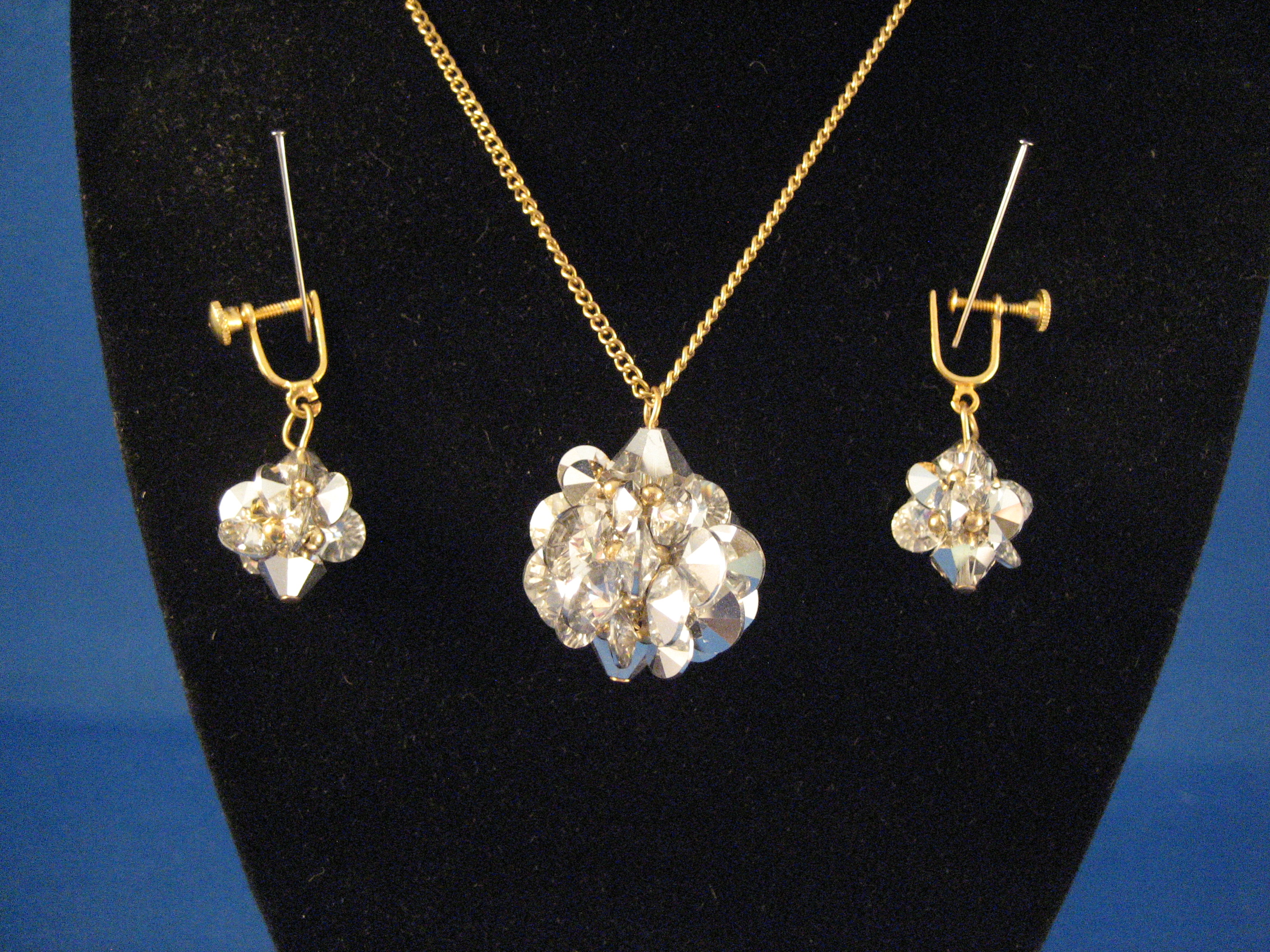 Crystal Necklace and Matching Earrings
