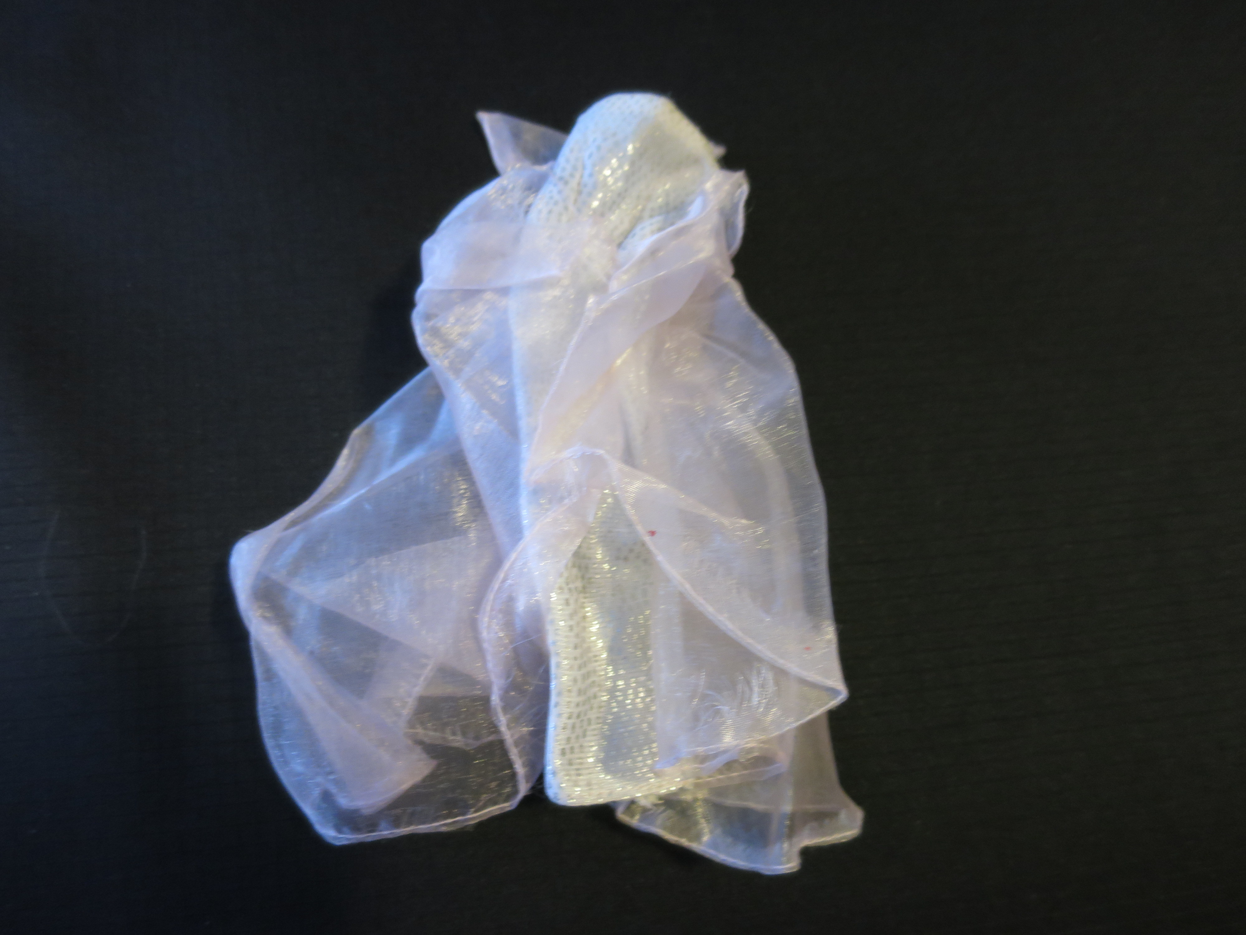 Mattel Barbie Accessories White gown silver metallic caped pink