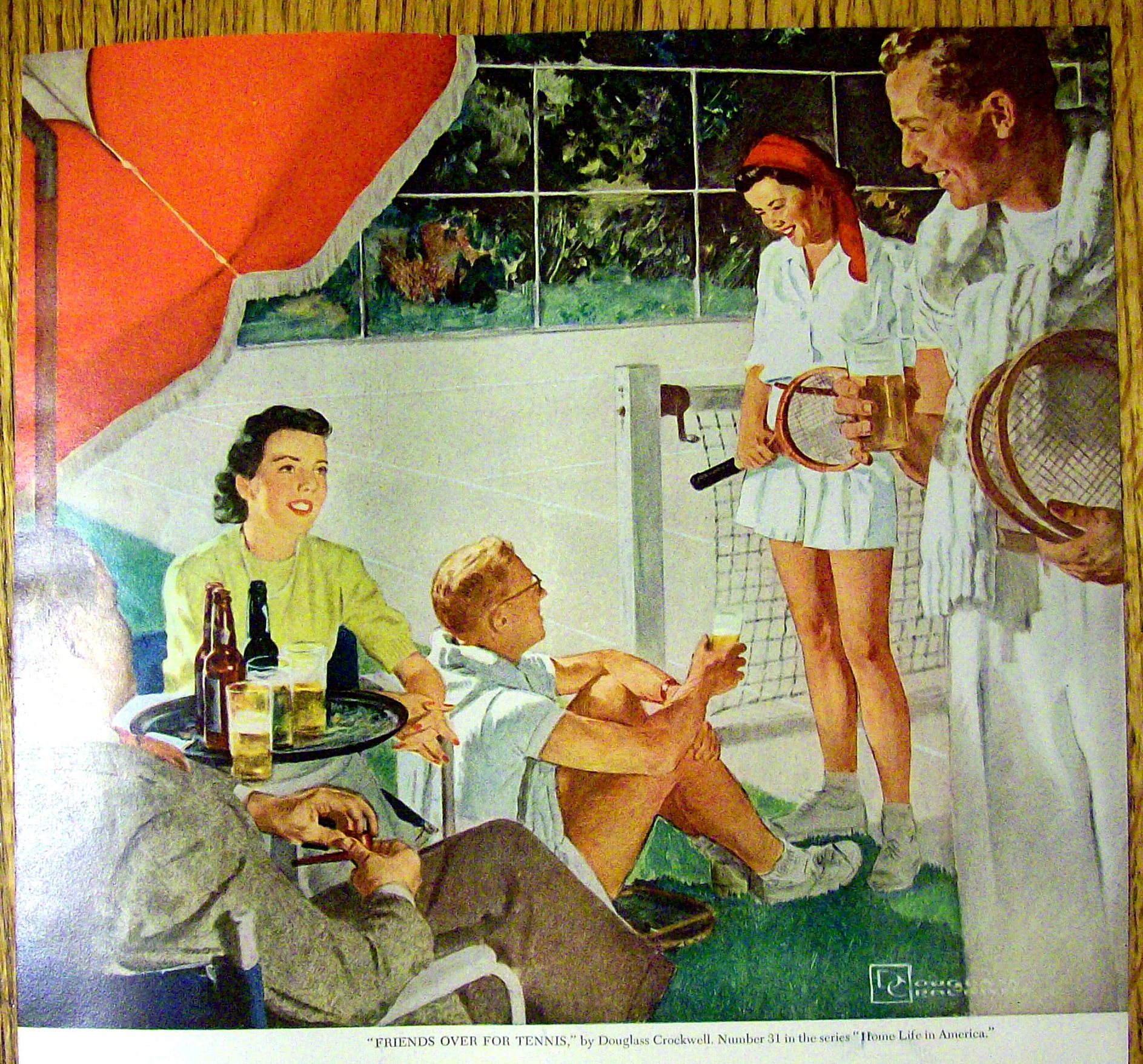 1949 Beer Ad By Douglas Rockwell (Friends & Tennis)