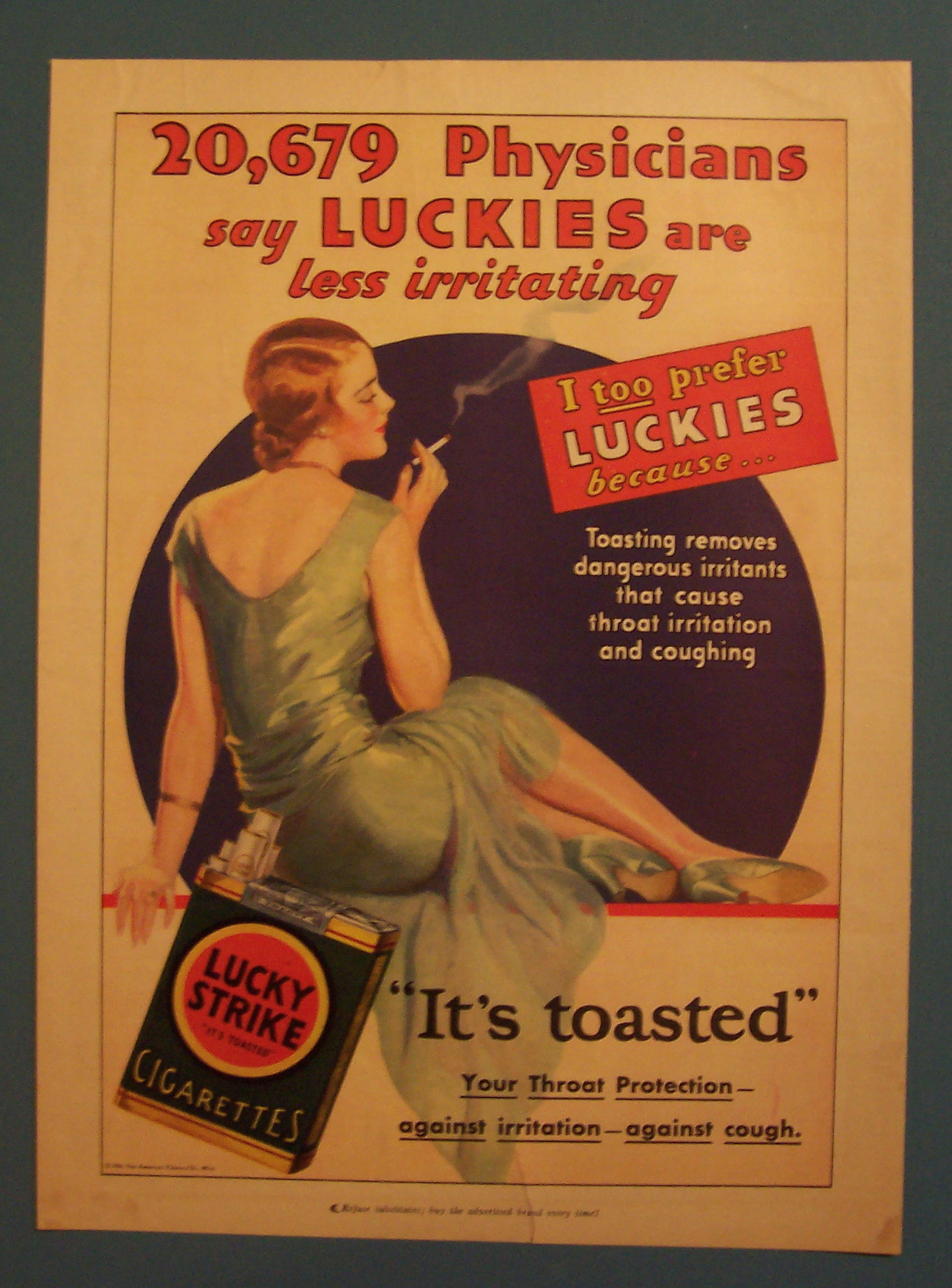 1930 Lucky Strike Cigarettes with Woman Sitting