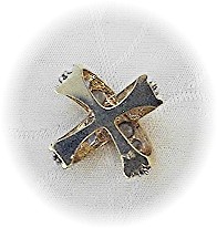 14K Gold & White Sapphire  Criss Cross Pendant