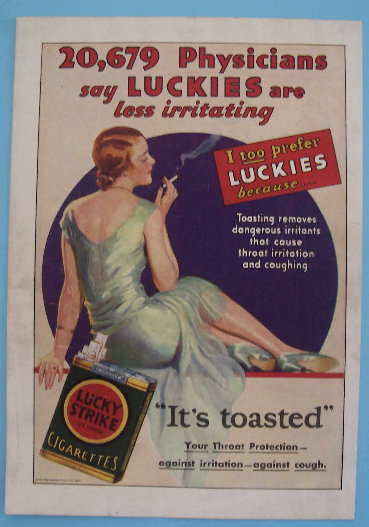 1930 Lucky Strike Cigarettes with Woman Smoking