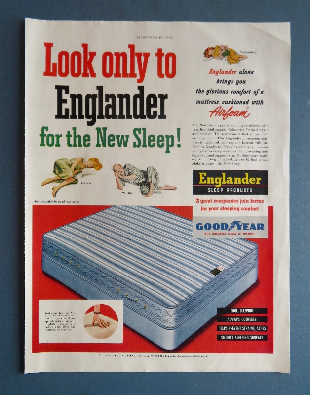 1951 Englander Sleep Products with the Englander Airfoam Mattress