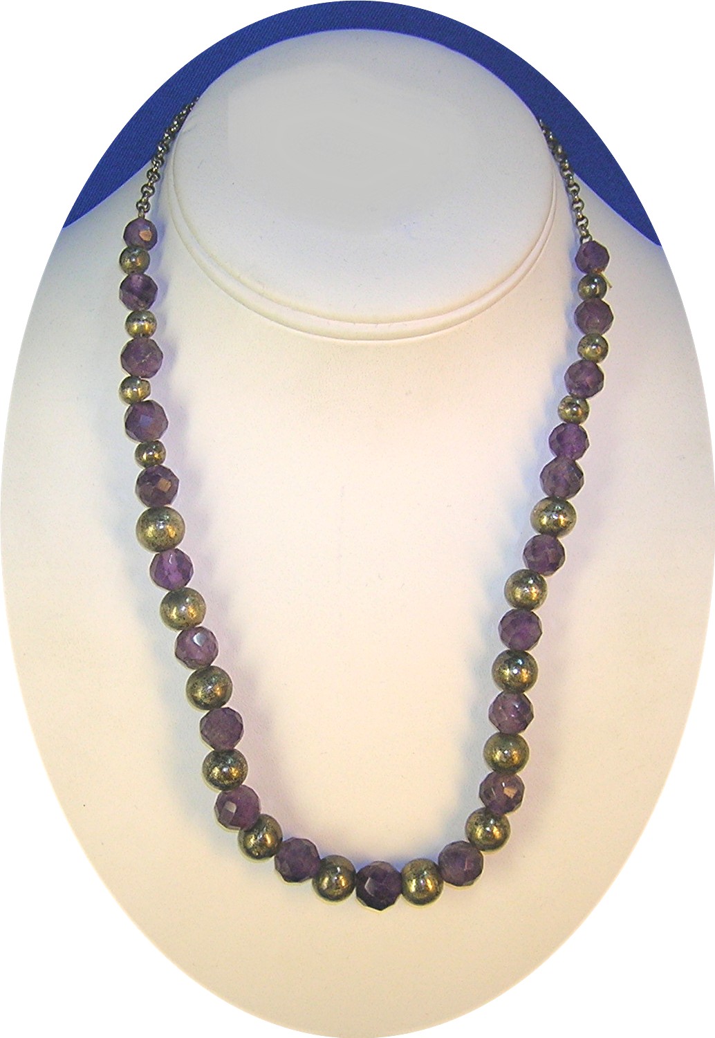 Necklace Faceted Amethyts Sterling Silver Bead