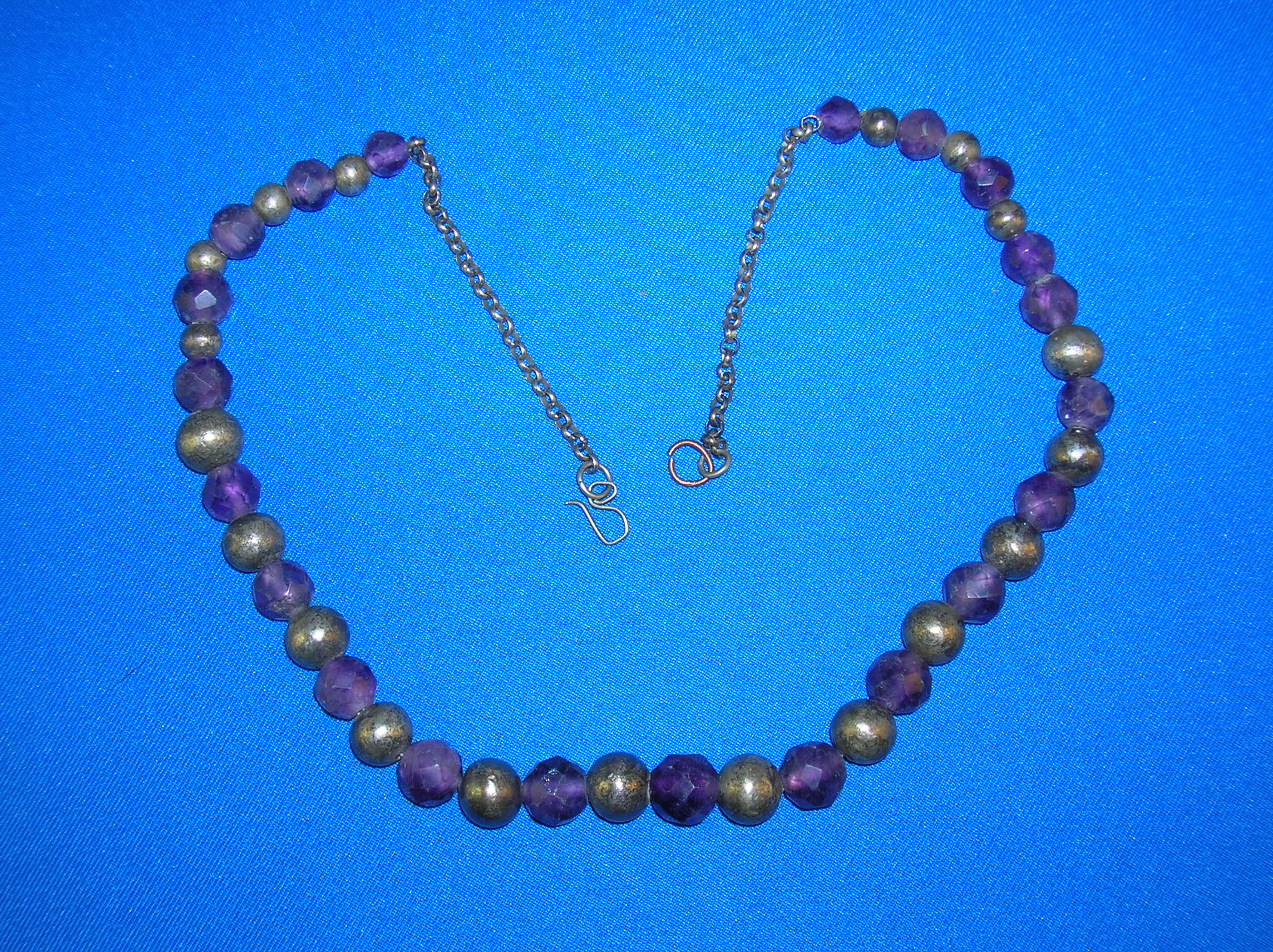 Necklace Faceted Amethyts Sterling Silver Bead