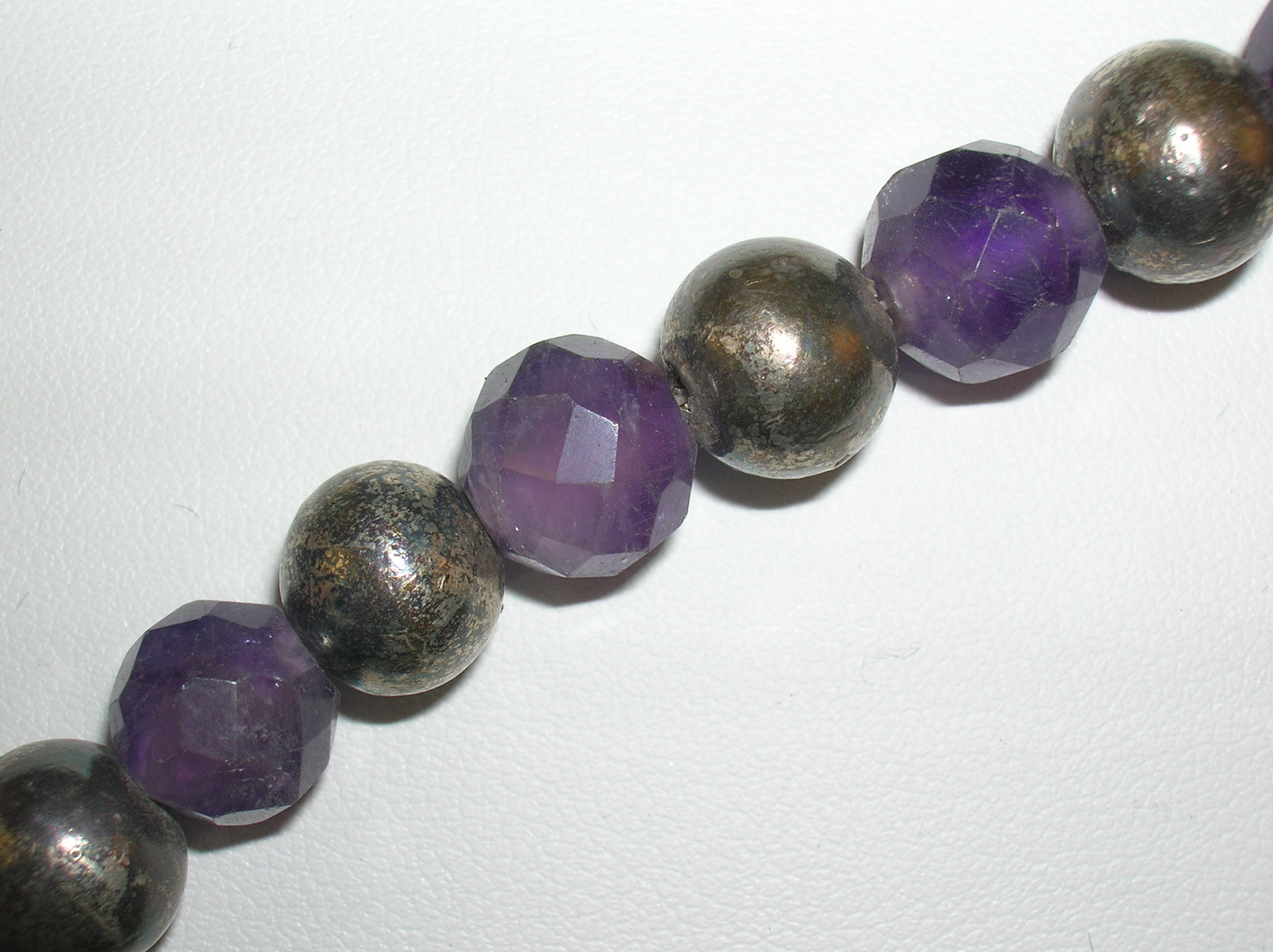 Necklace Faceted Amethyts Sterling Silver Bead