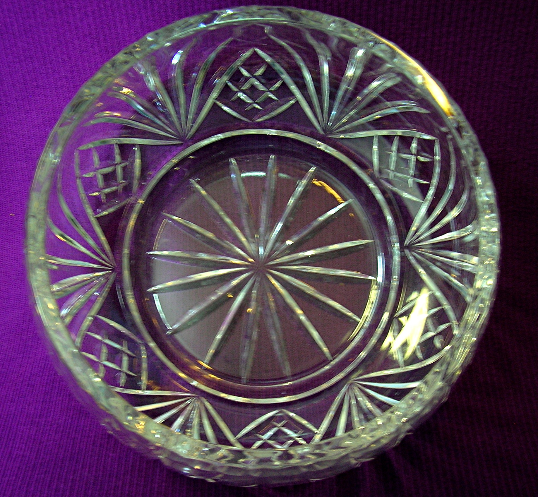 CrystalCut Glass  Bowl heavy deep cut . . .