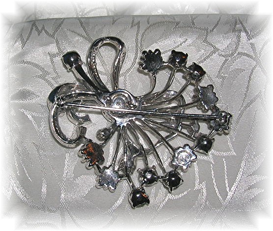 EISENBERG Sterling Silver Crystal Spray Brooch