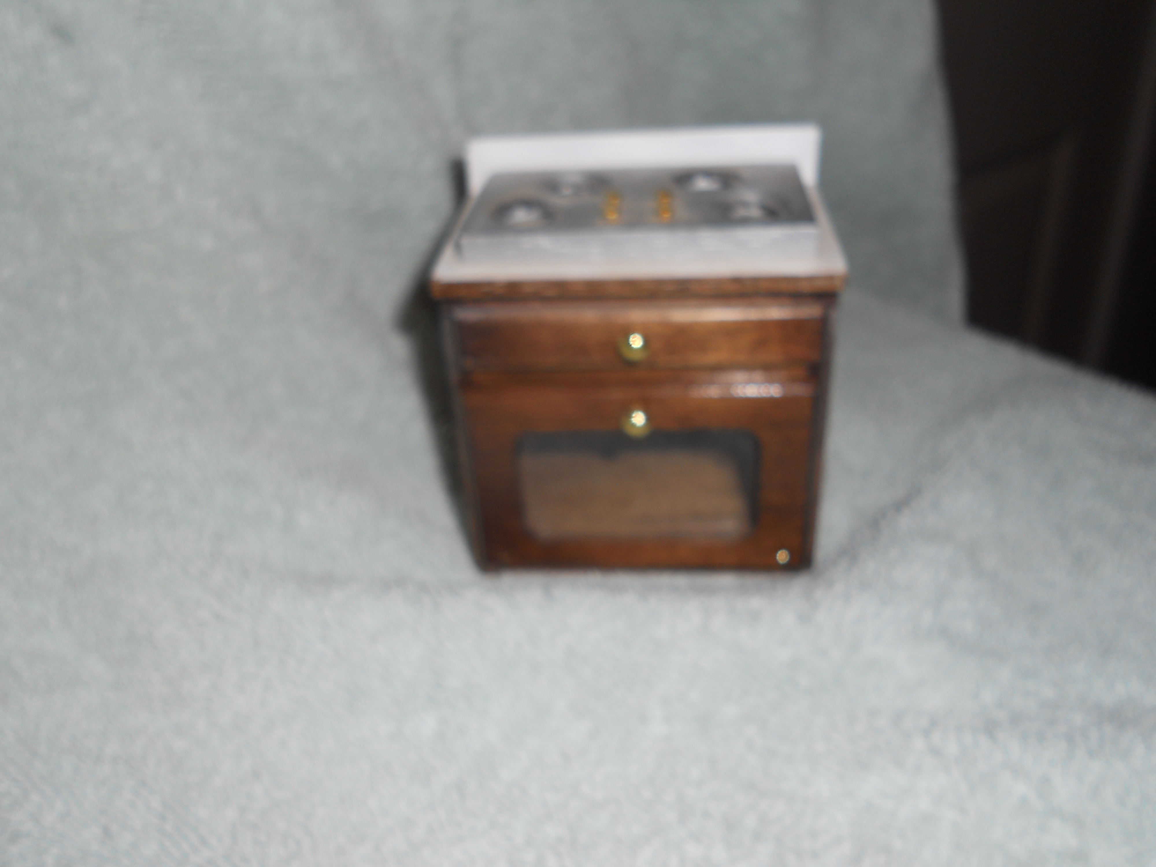 Dollhouse Kitchen Stove Made of Wood