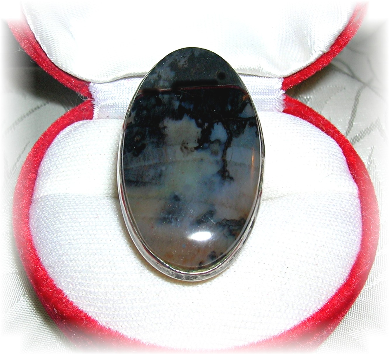 Vintage Sterling Silver Agate Ring