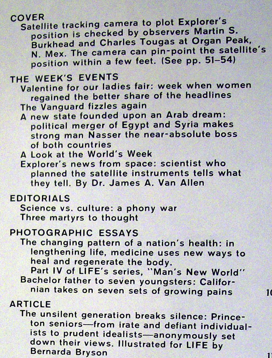 Life Magazine - February 17, 1958 - U.S. Satellite