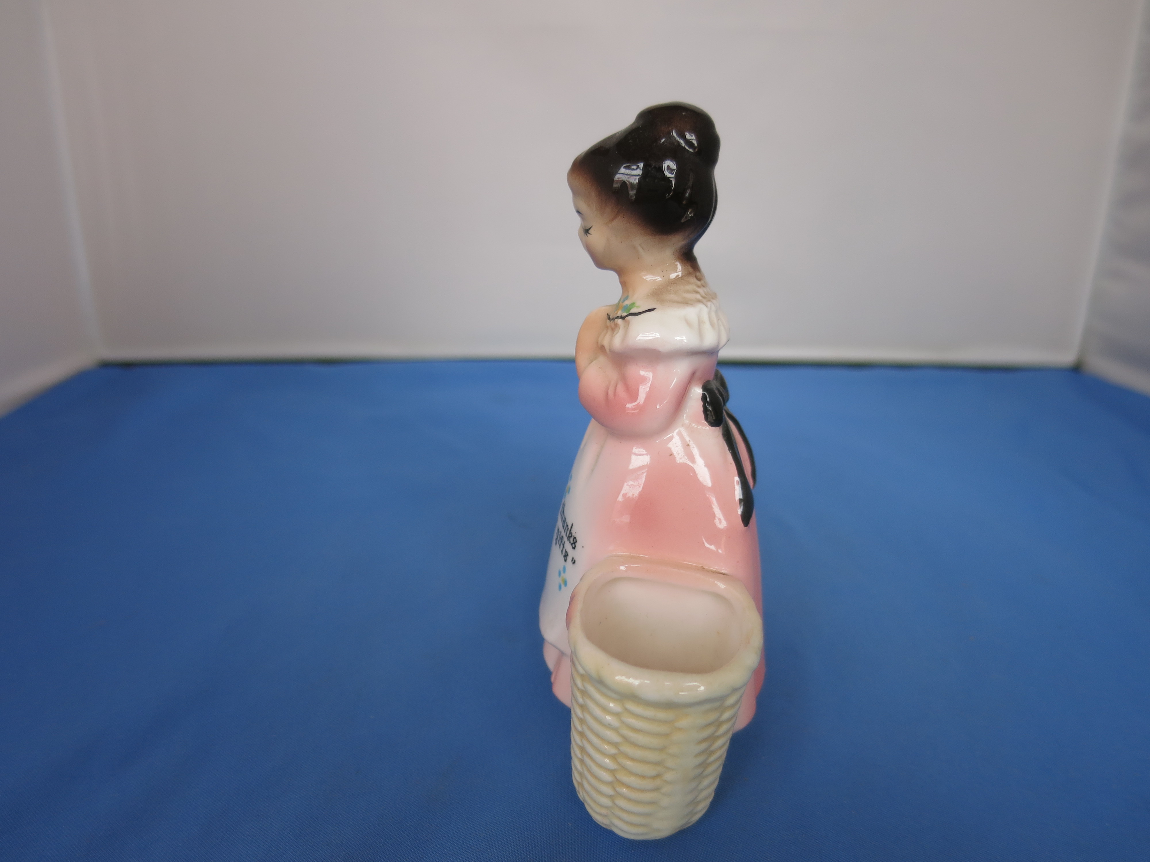 Vintage Enesco Dinner Prayer Toothpick Holder Lady Pray