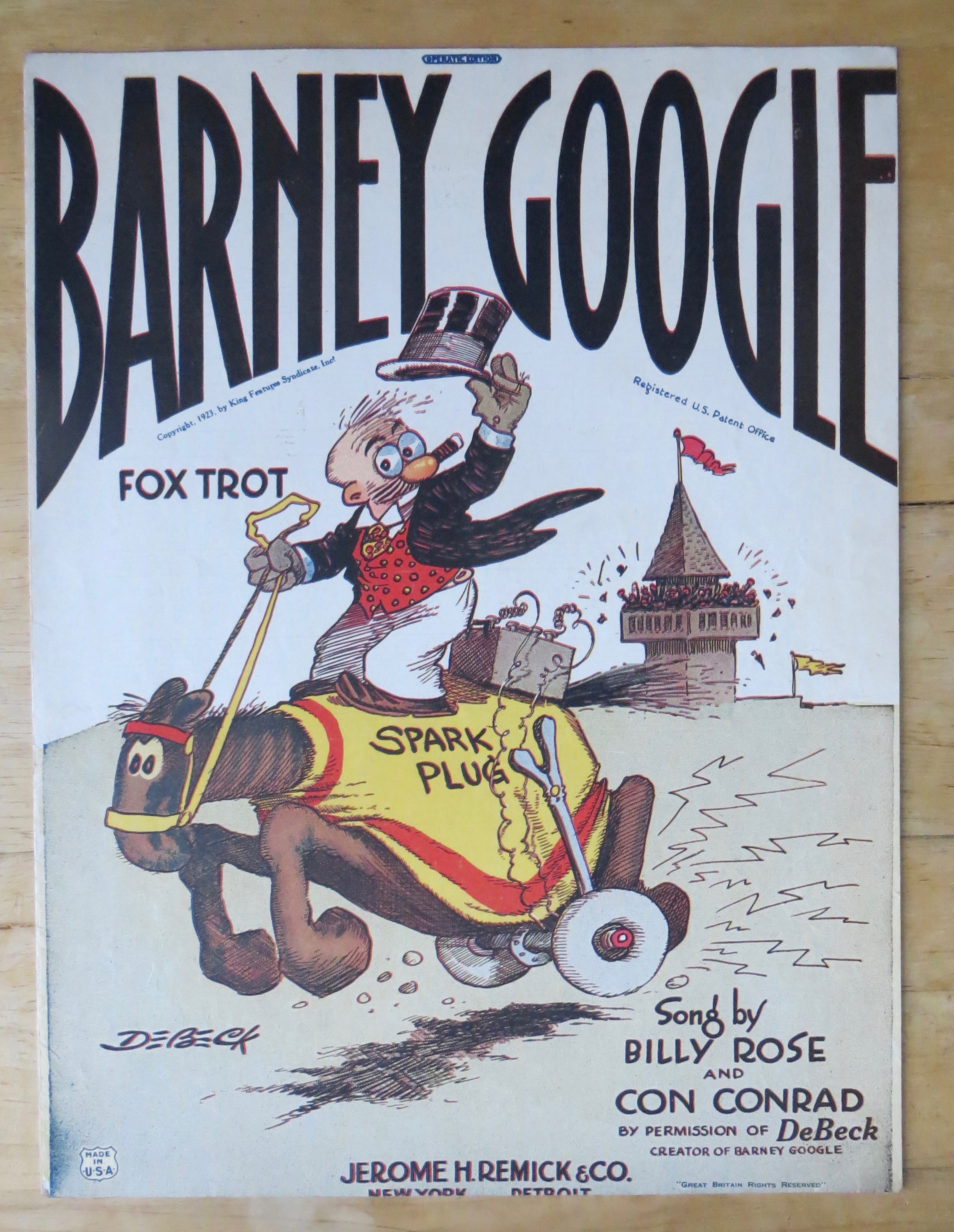 1923 Barney Google By Billy Rose & Con Conrad
