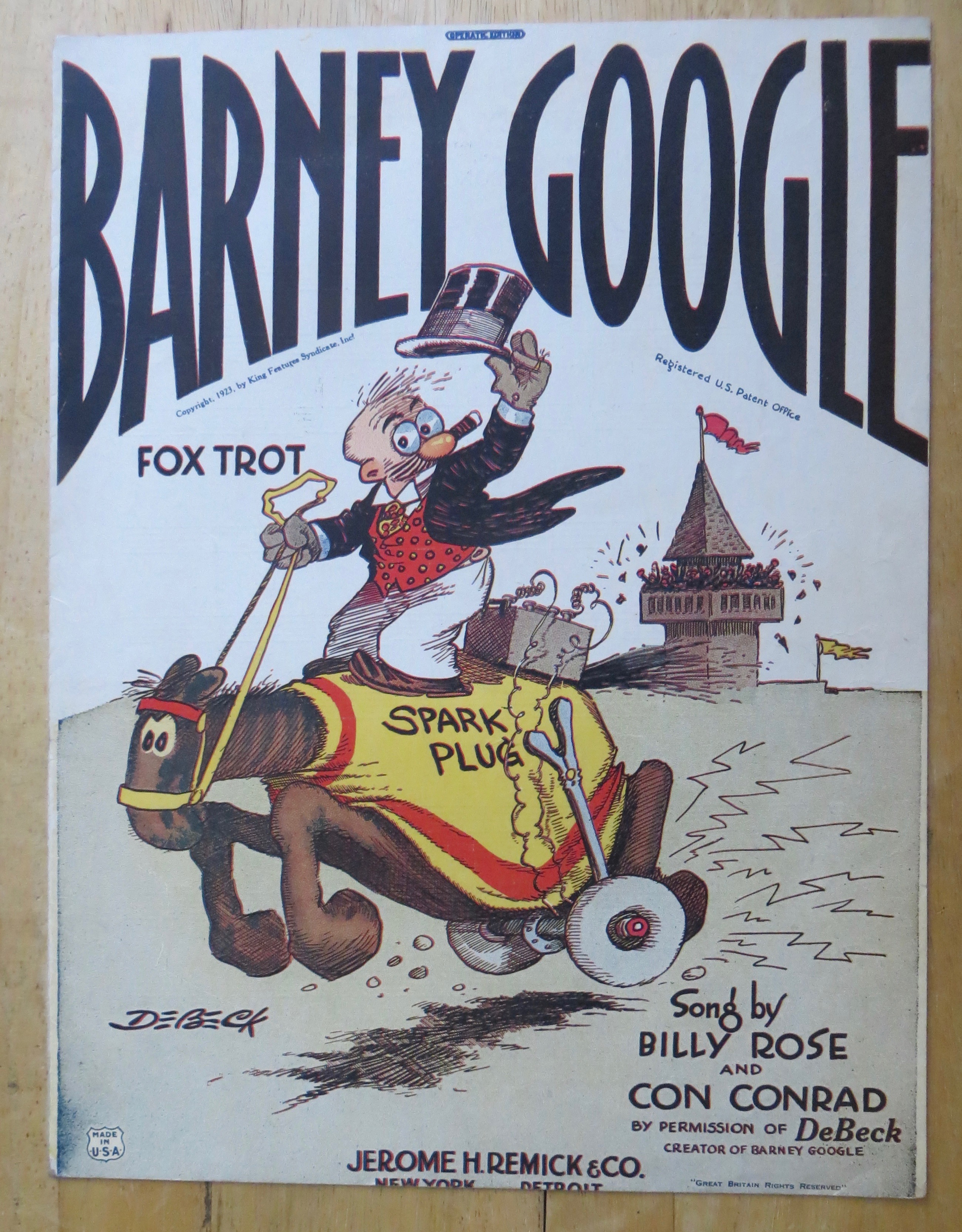 1923 Barney Google By Billy Rose & Con Conrad