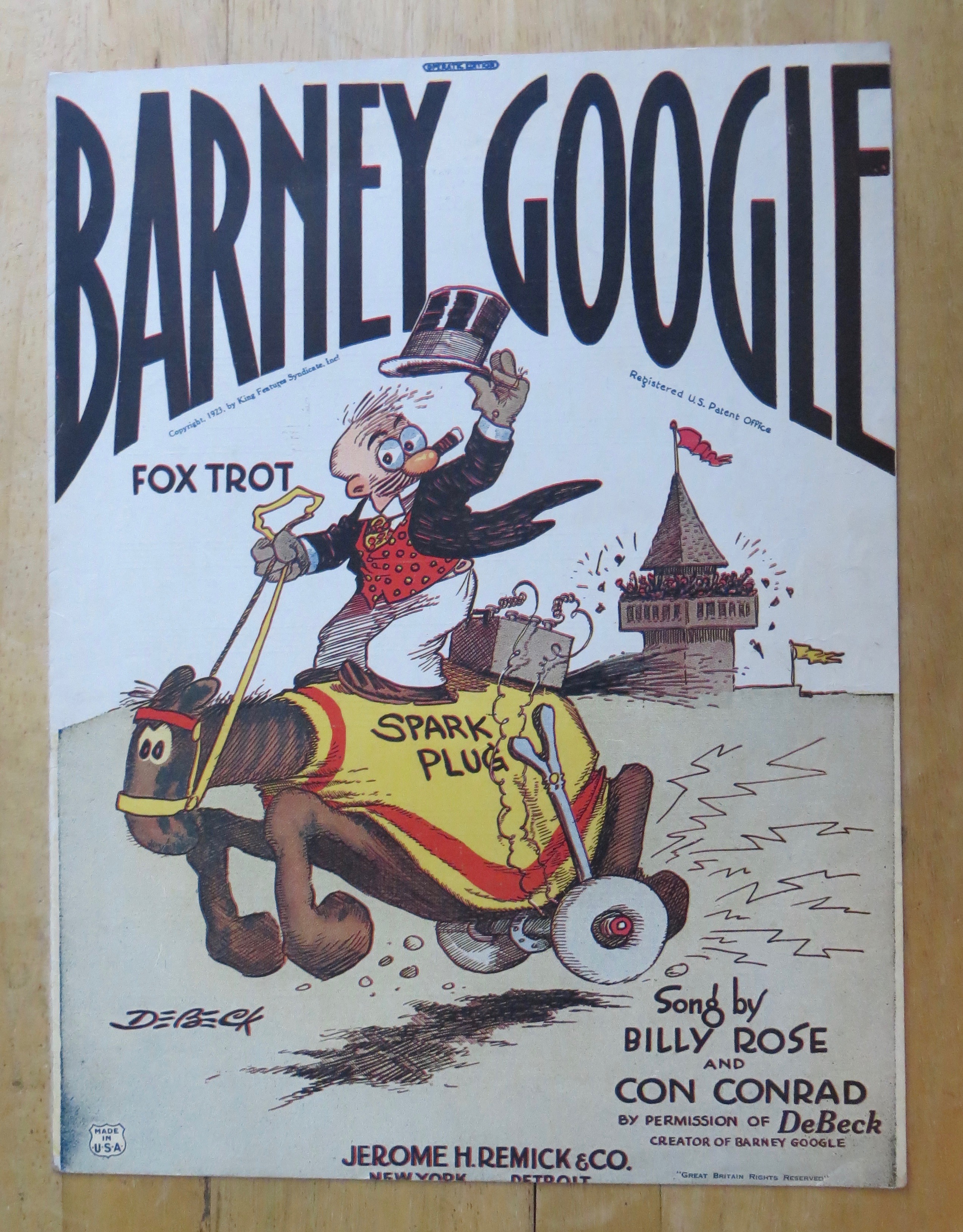 1923 Barney Google By Billy Rose & Con Conrad