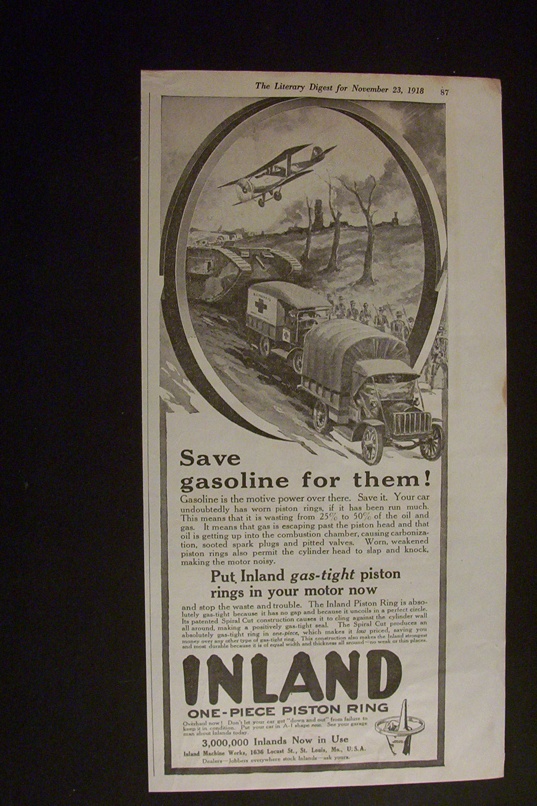 1918 Inland One-Piece Piston Ring
