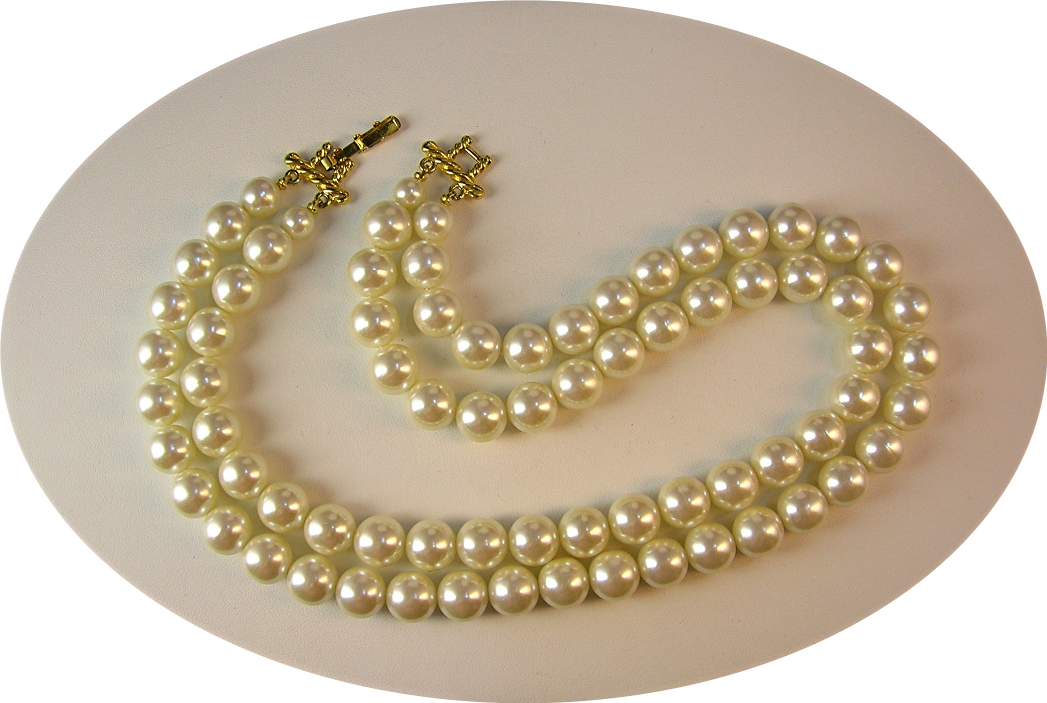 11mm Pearl Necklace 2 Row