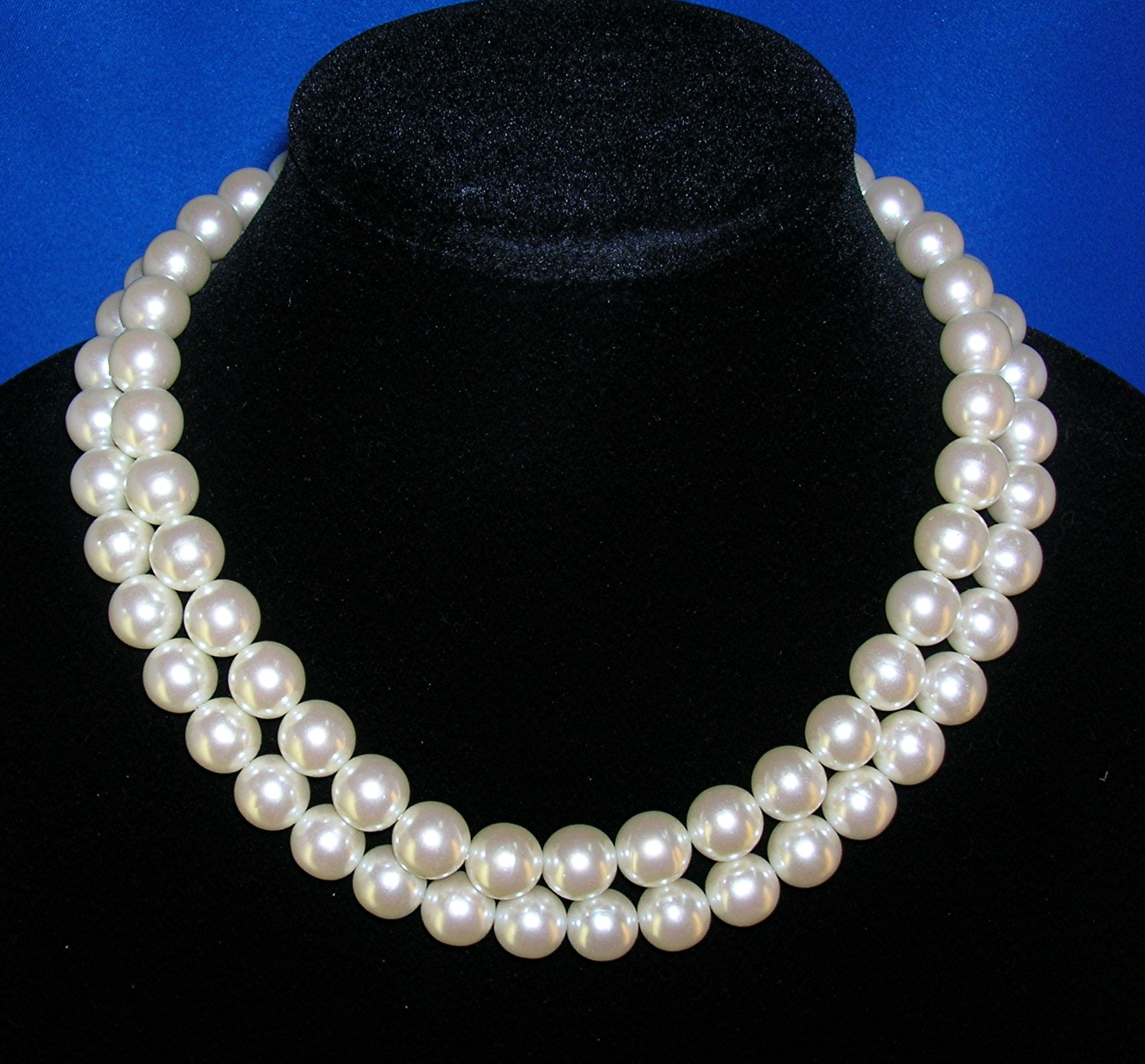 11mm Pearl Necklace 2 Row