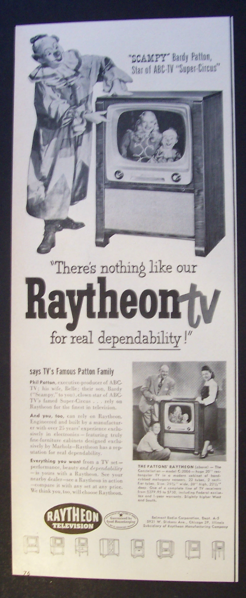 1951 Raytheon TV with Scampy