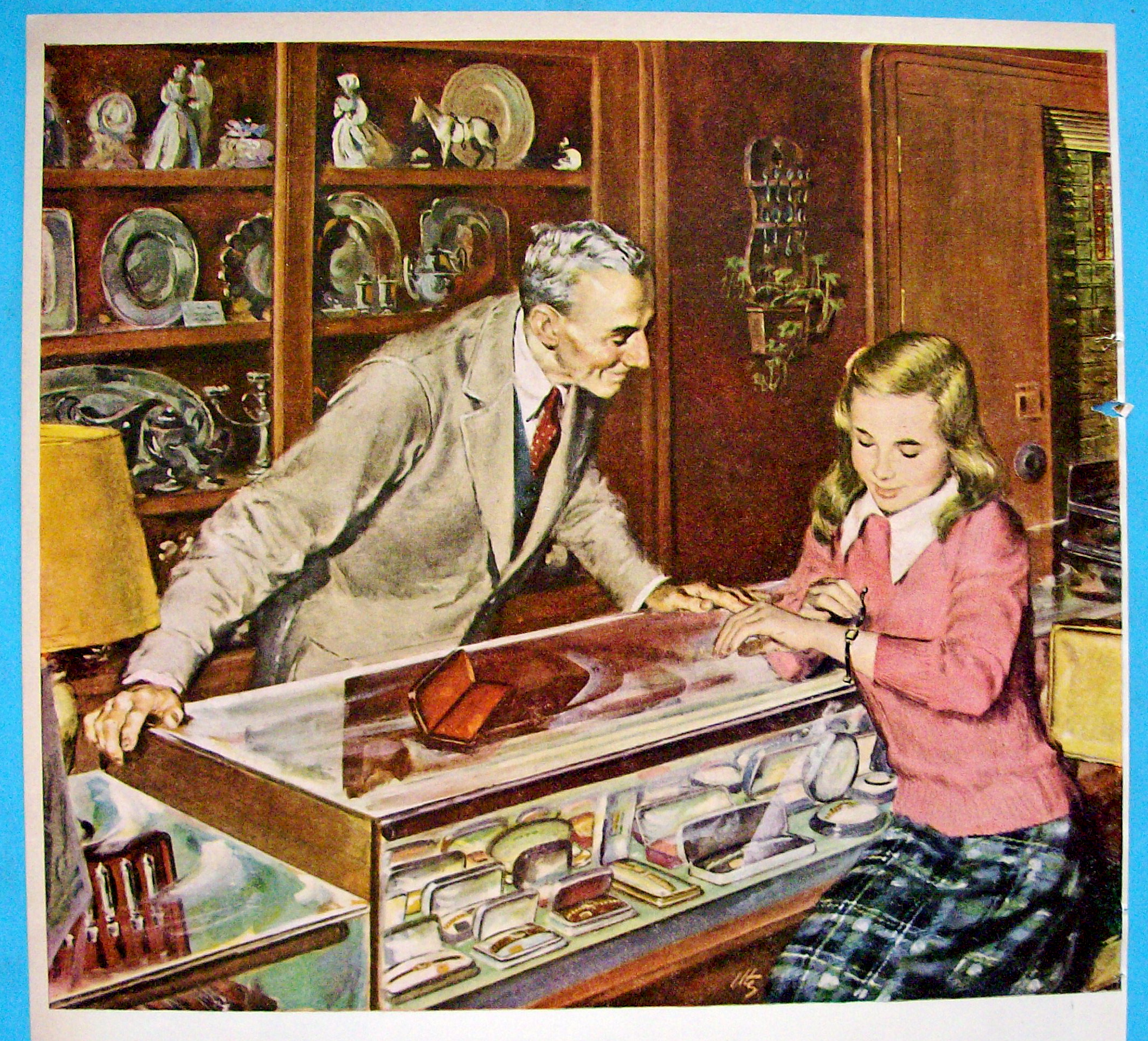 1948 Watchmakers Of Switzerland w/Girl and Watch By Utz