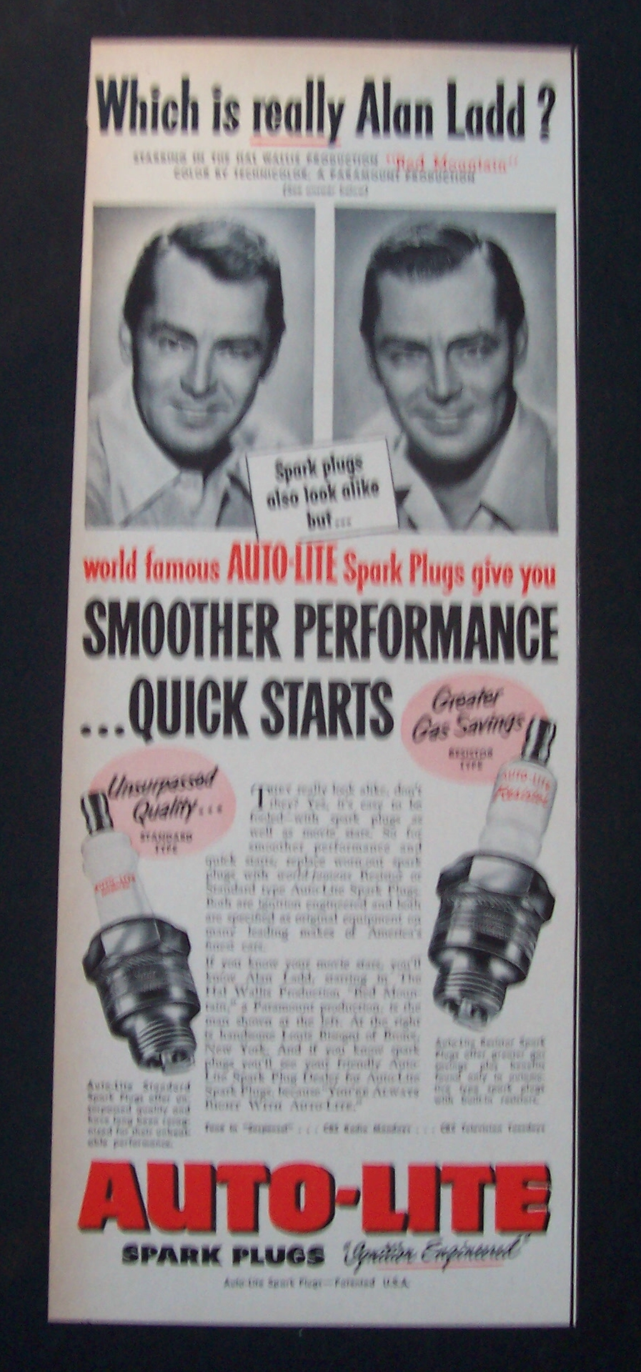 1951 Auto - Lite Spark Plugs with Alan Ladd