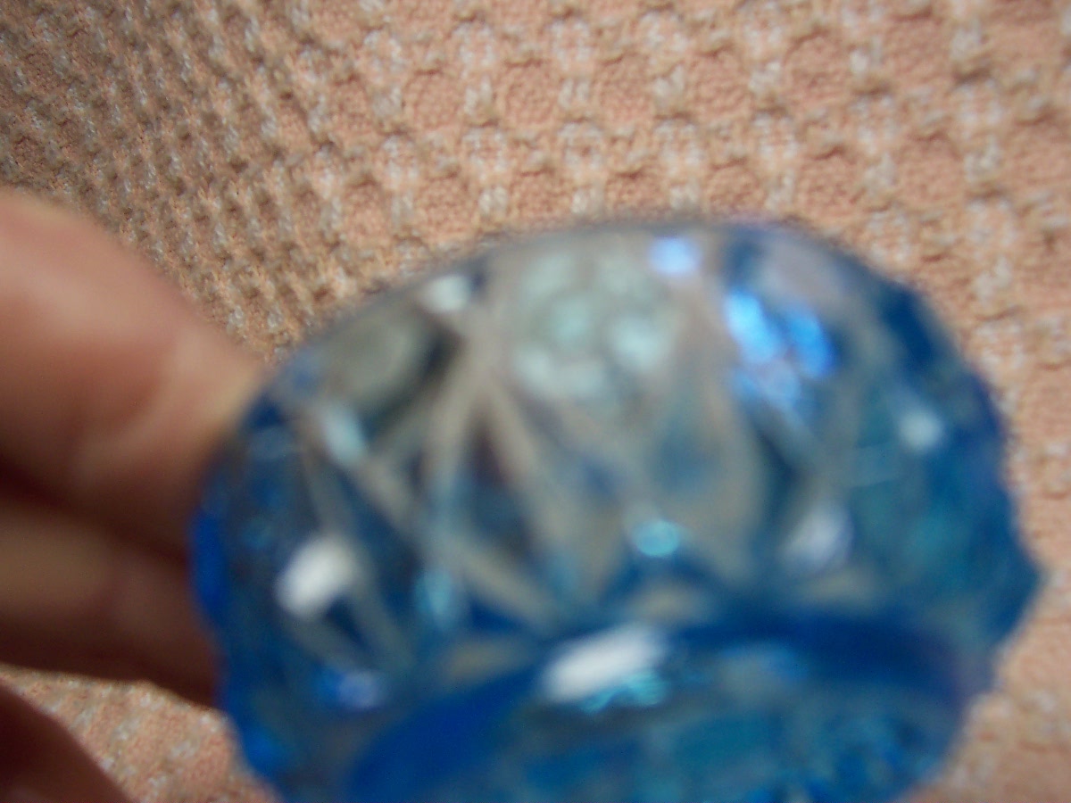 Blue Glass Salt Cellar Dish
