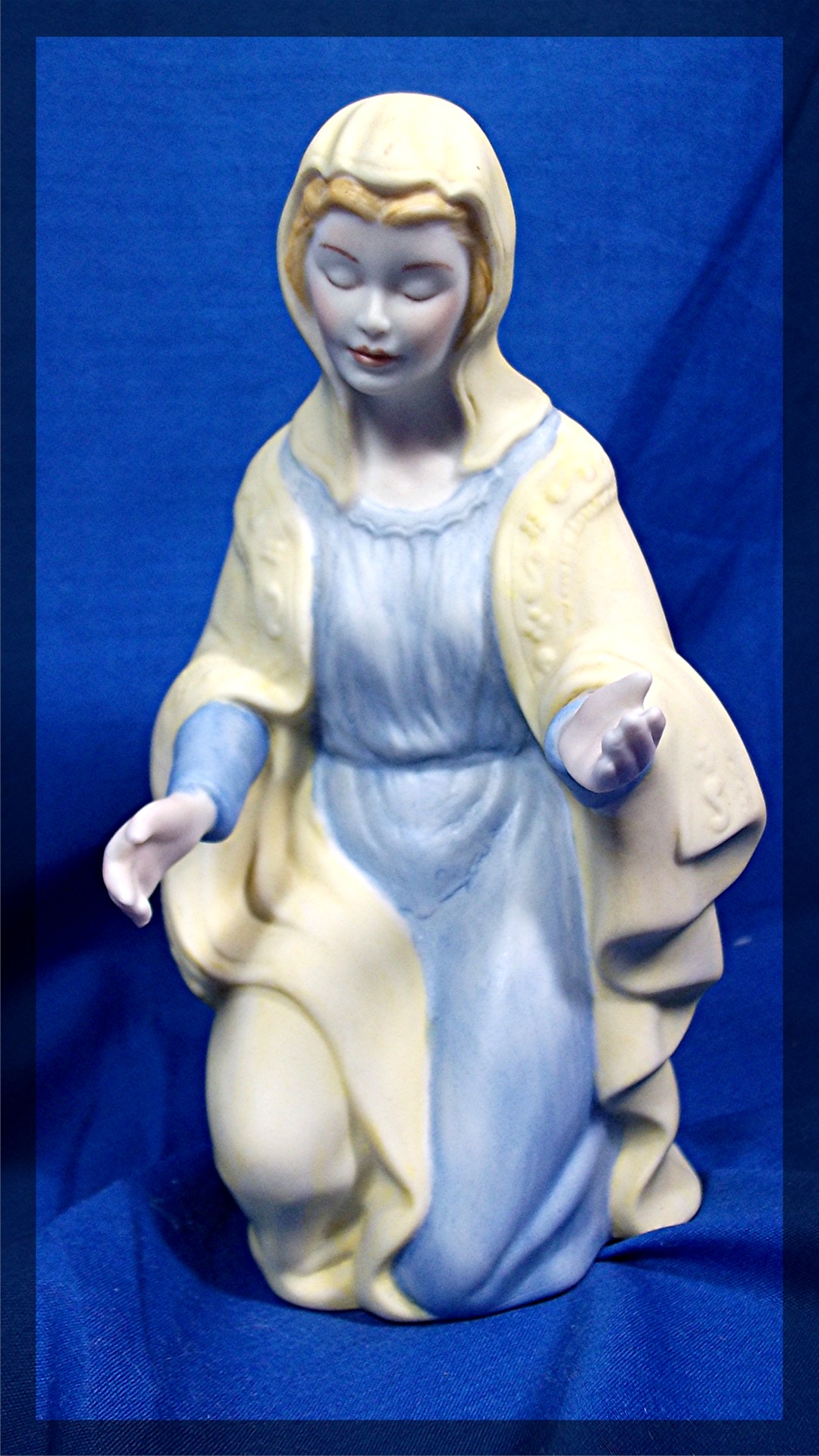Nativity set, Mary, Joseph and baby, hand painted