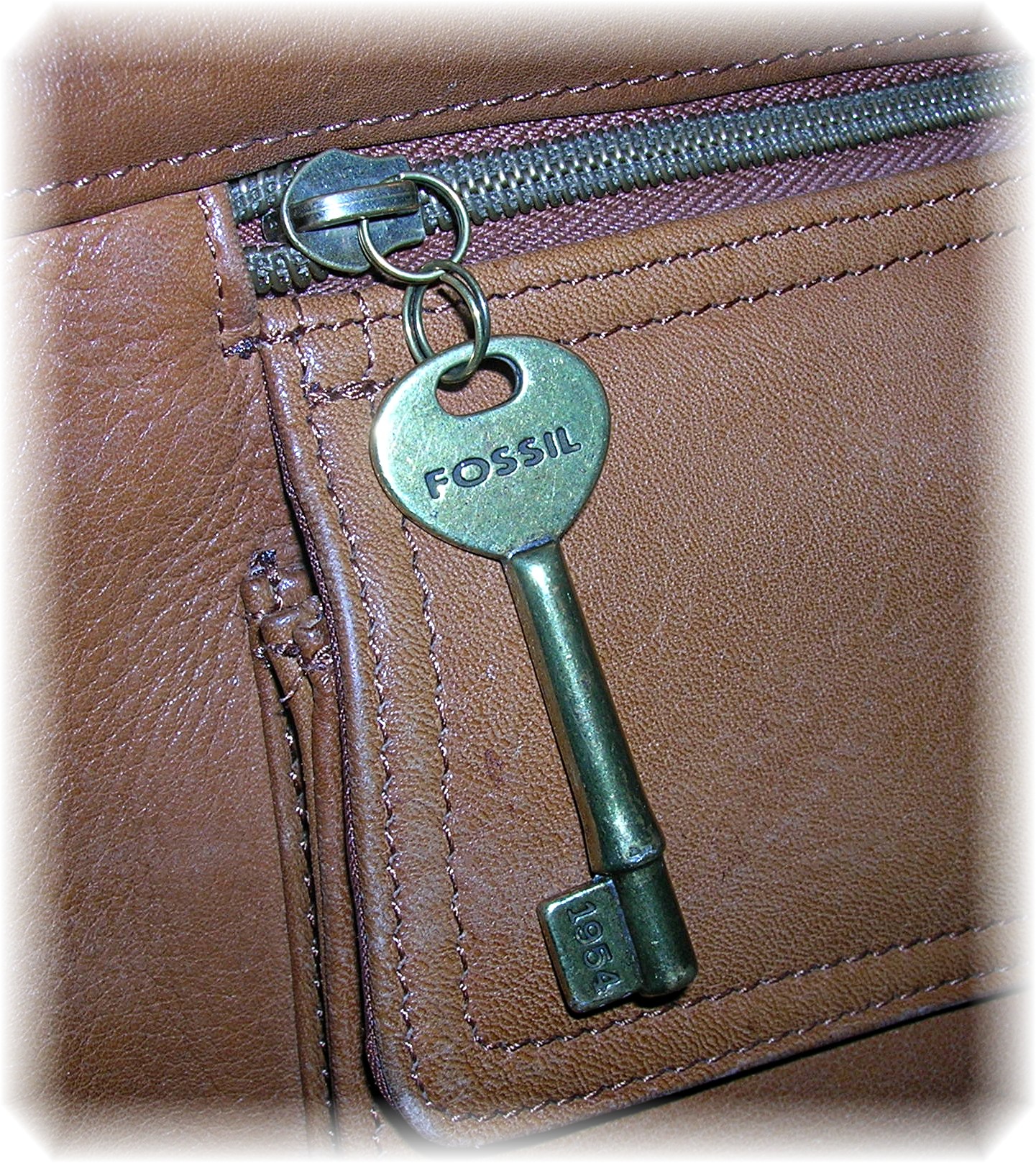 Bag Fossil Light Tan Leather Roomy tote