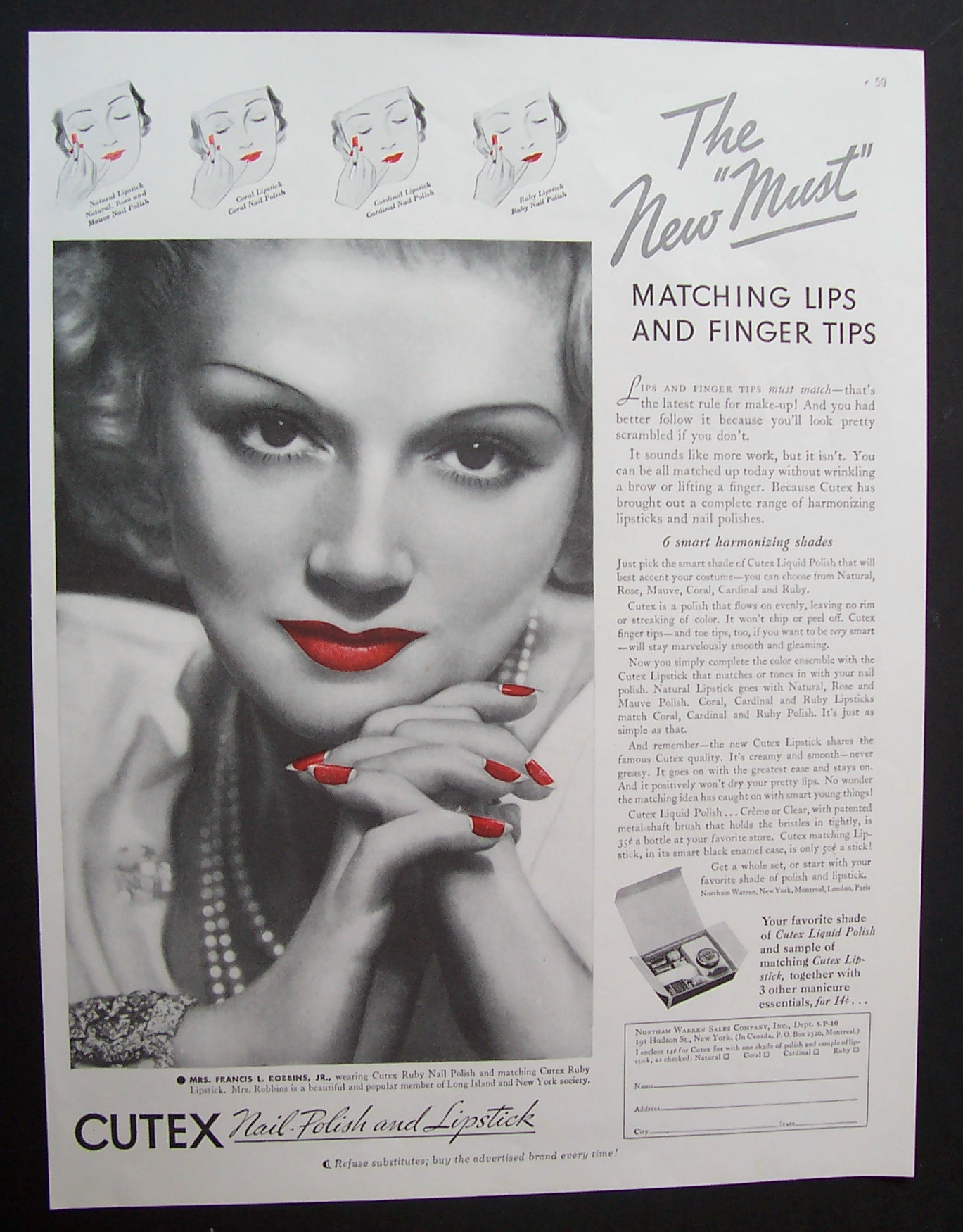 1935  Cutex  Nail  Polish  &  Lipstick