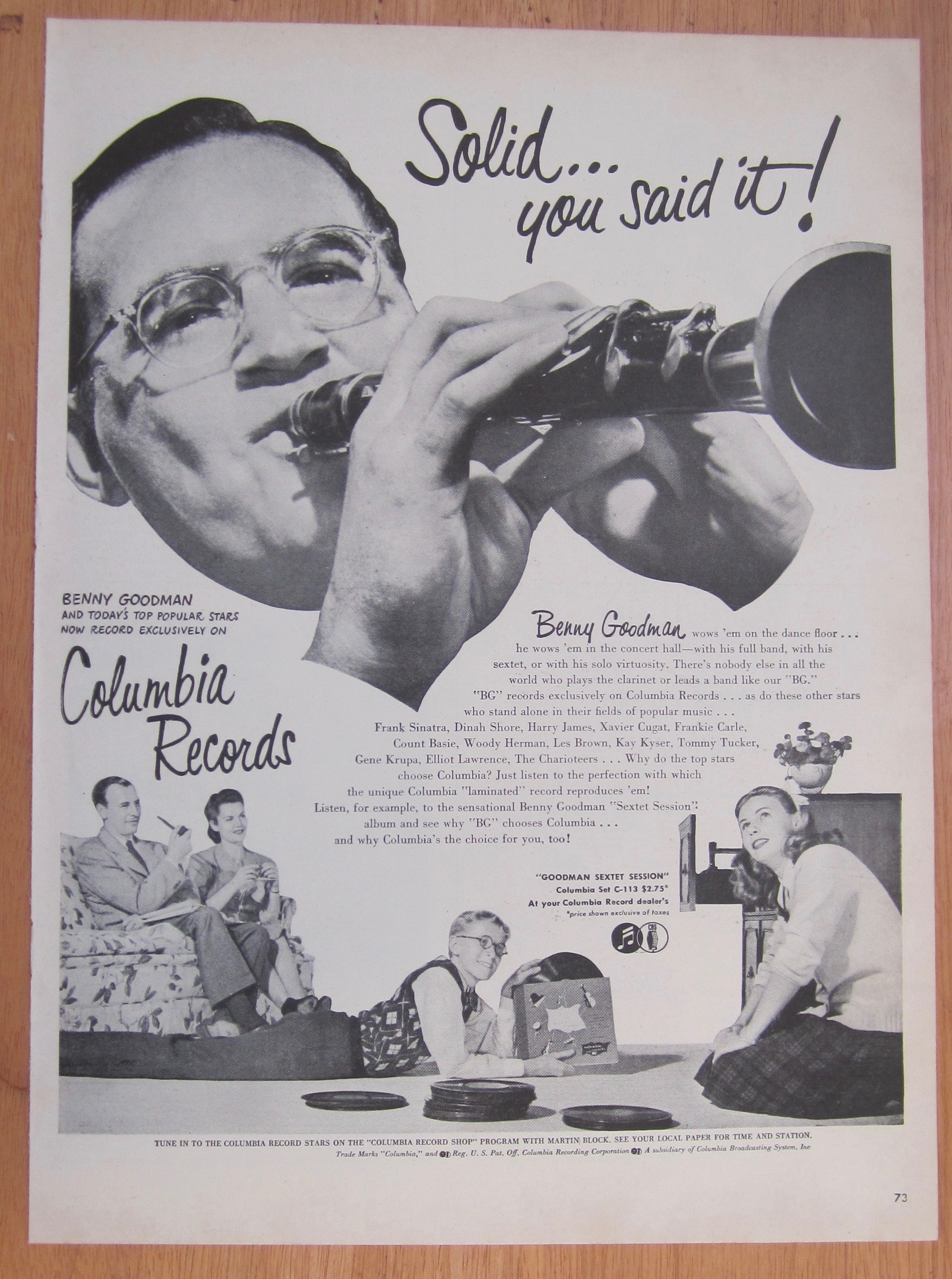 1946 Columbia Records with Benny Goodman