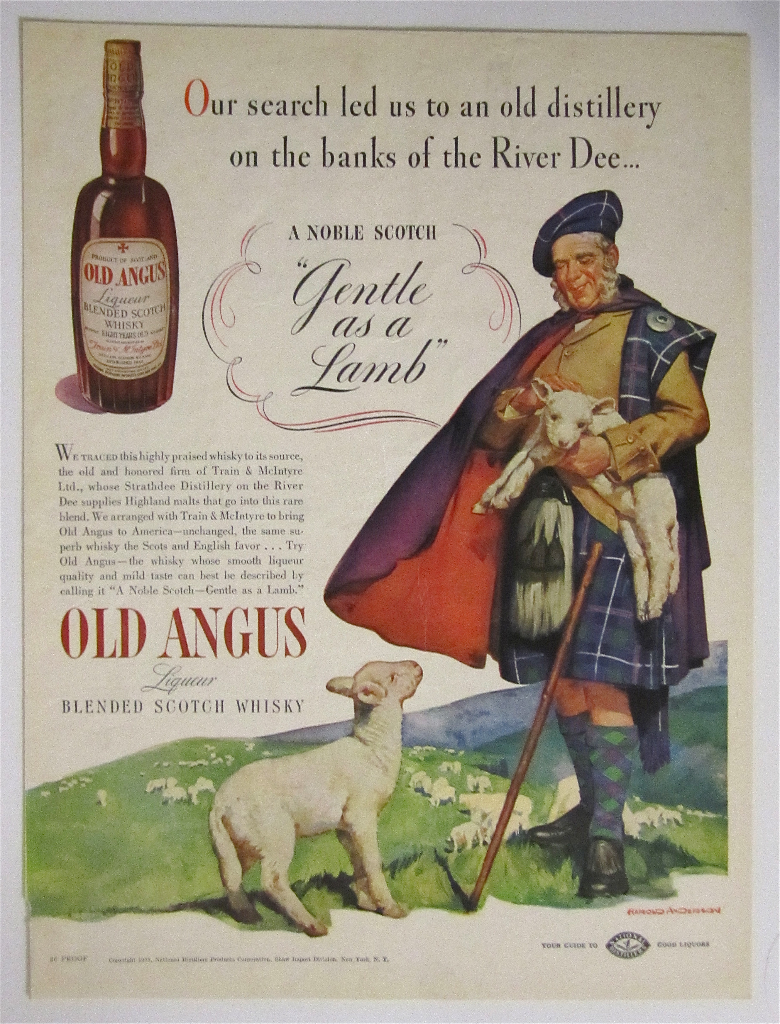 1938 Old Angus Whiskey with Noble Scot and His Lambs