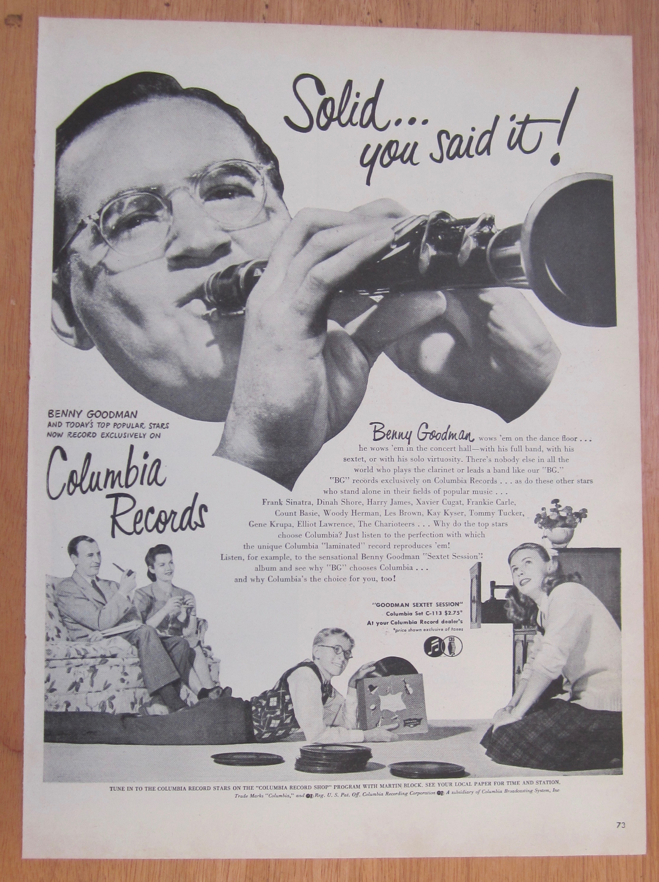 1946 Columbia Records with Benny Goodman