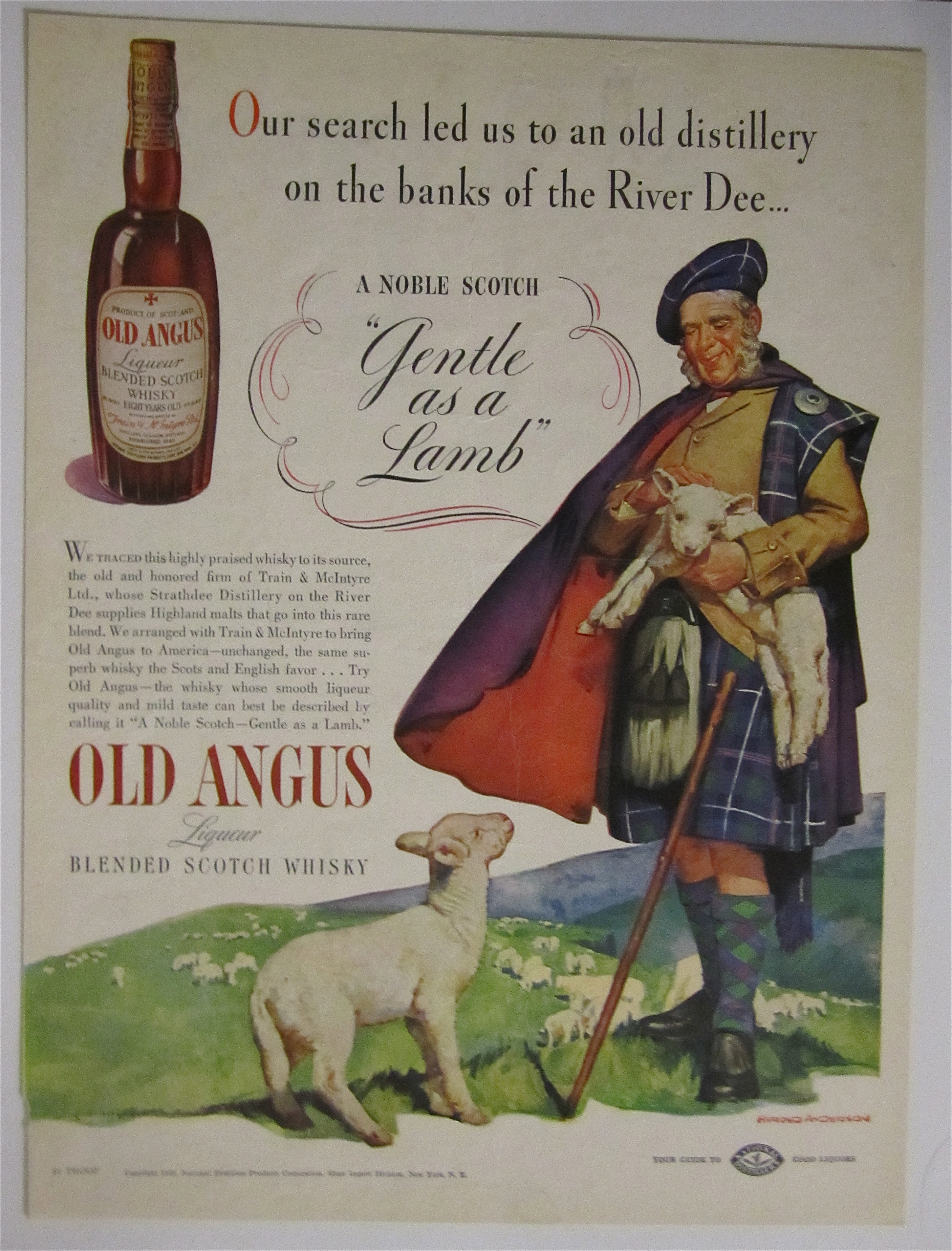 1938 Old Angus Whiskey with Noble Scot and His Lambs