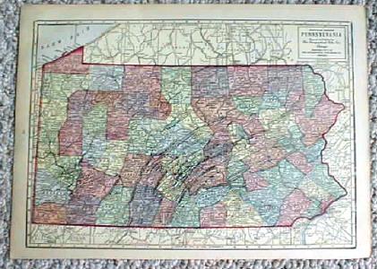 1911 Map of Pennsylvania & New Jersey