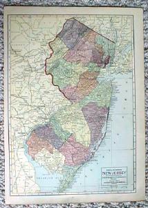 1911 Map of Pennsylvania & New Jersey