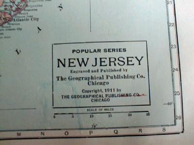1911 Map of Pennsylvania & New Jersey