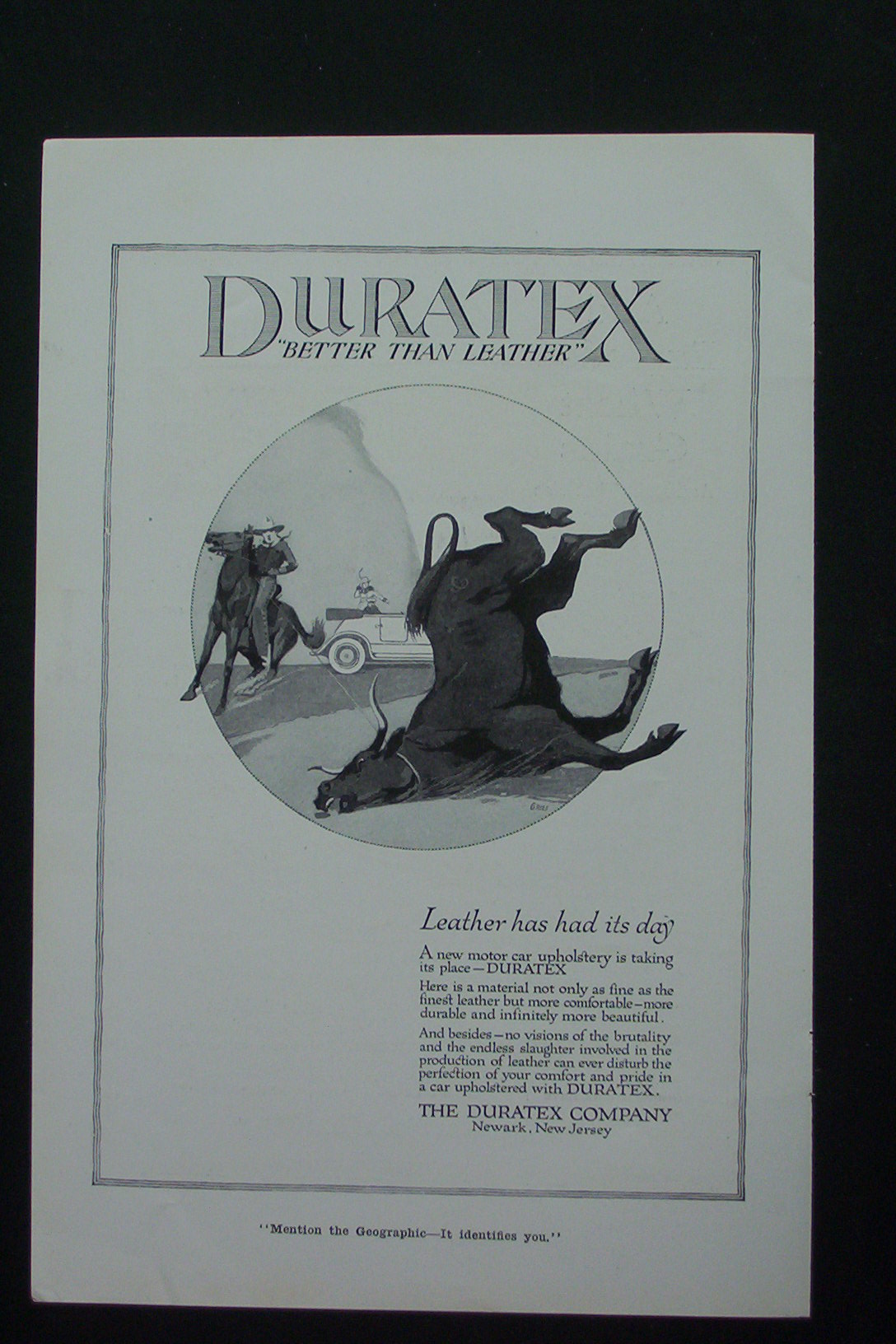 1917 Duarte with Cowboy on a Horse Lassoing a Bull