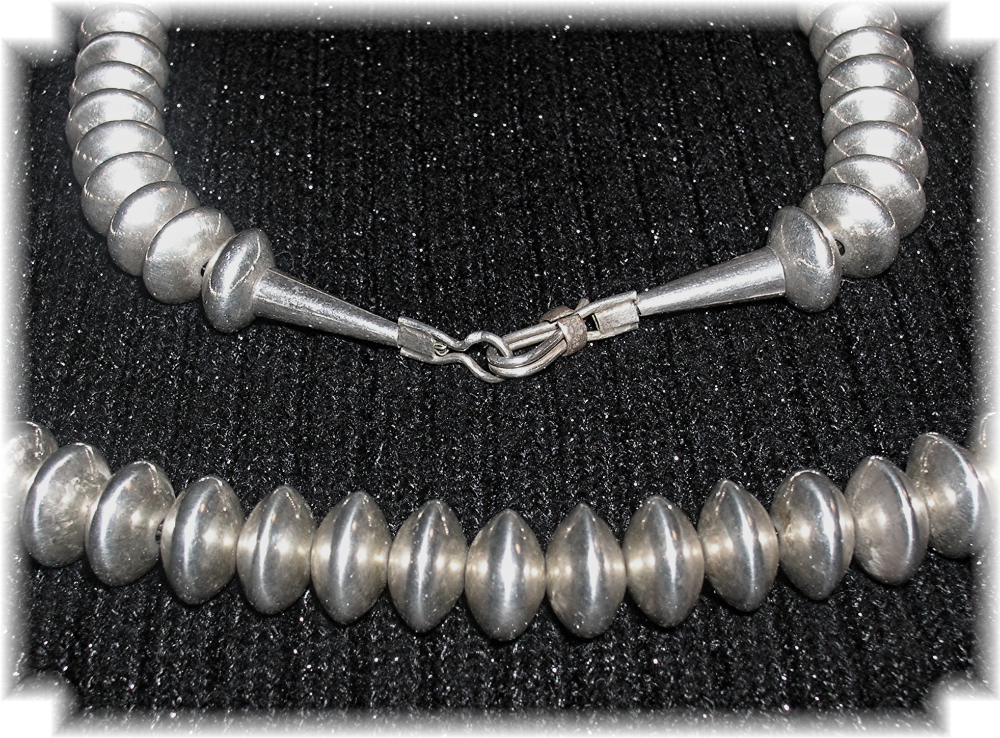 Navajo Pearls Sterling Silver Beads Necklace 27 Inches