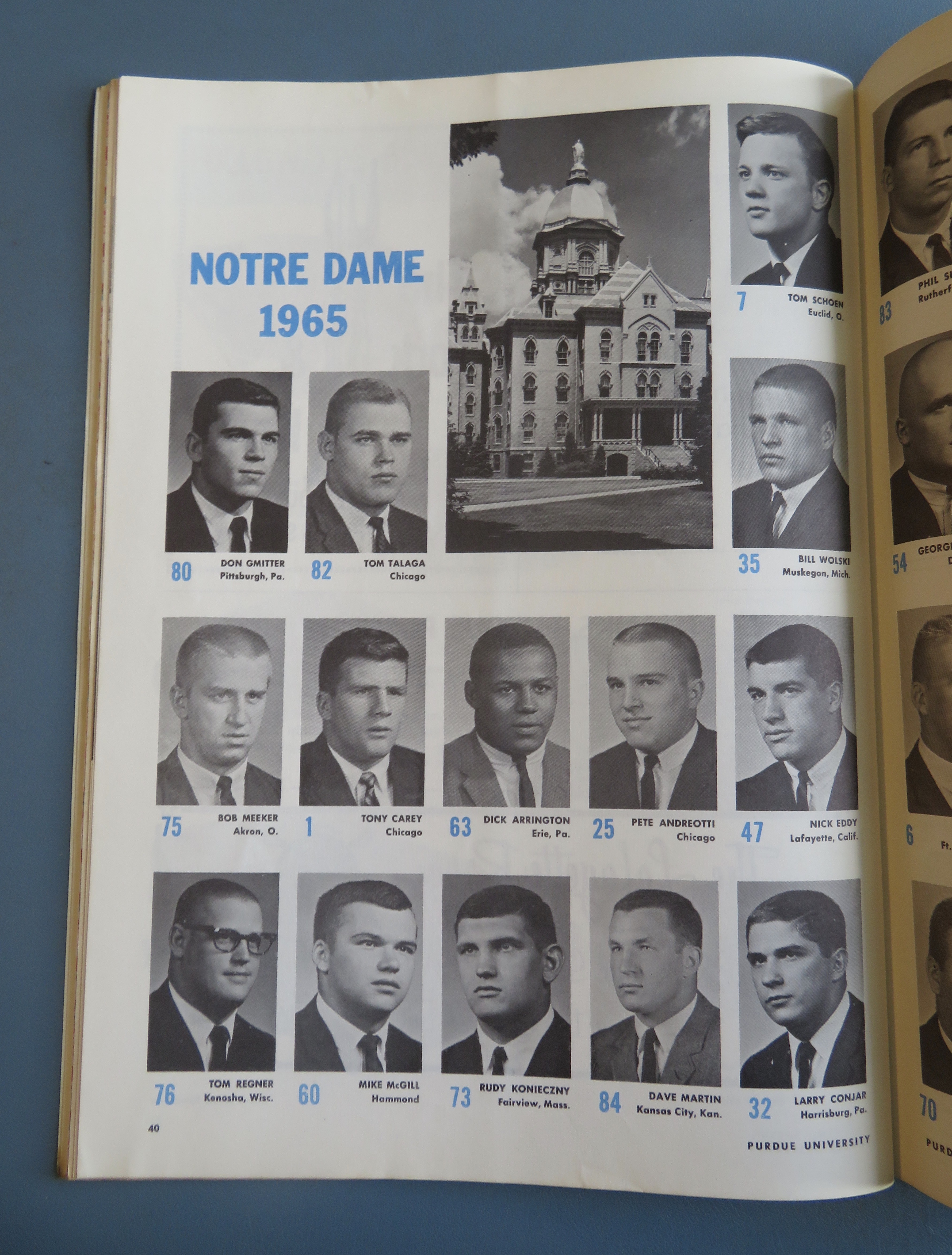 1965 Purdue vs Notre Dame Official Program