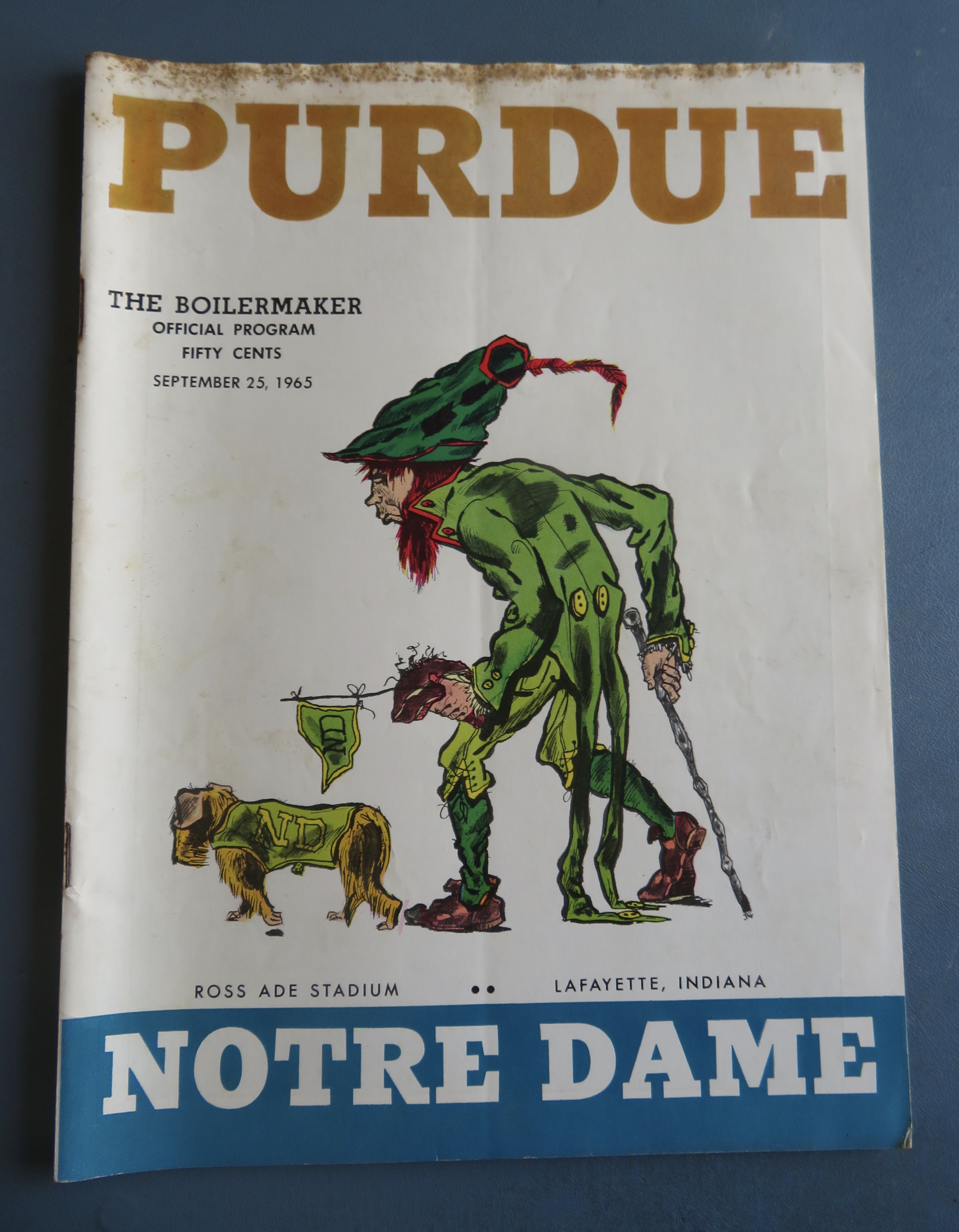1965 Purdue vs Notre Dame Official Program