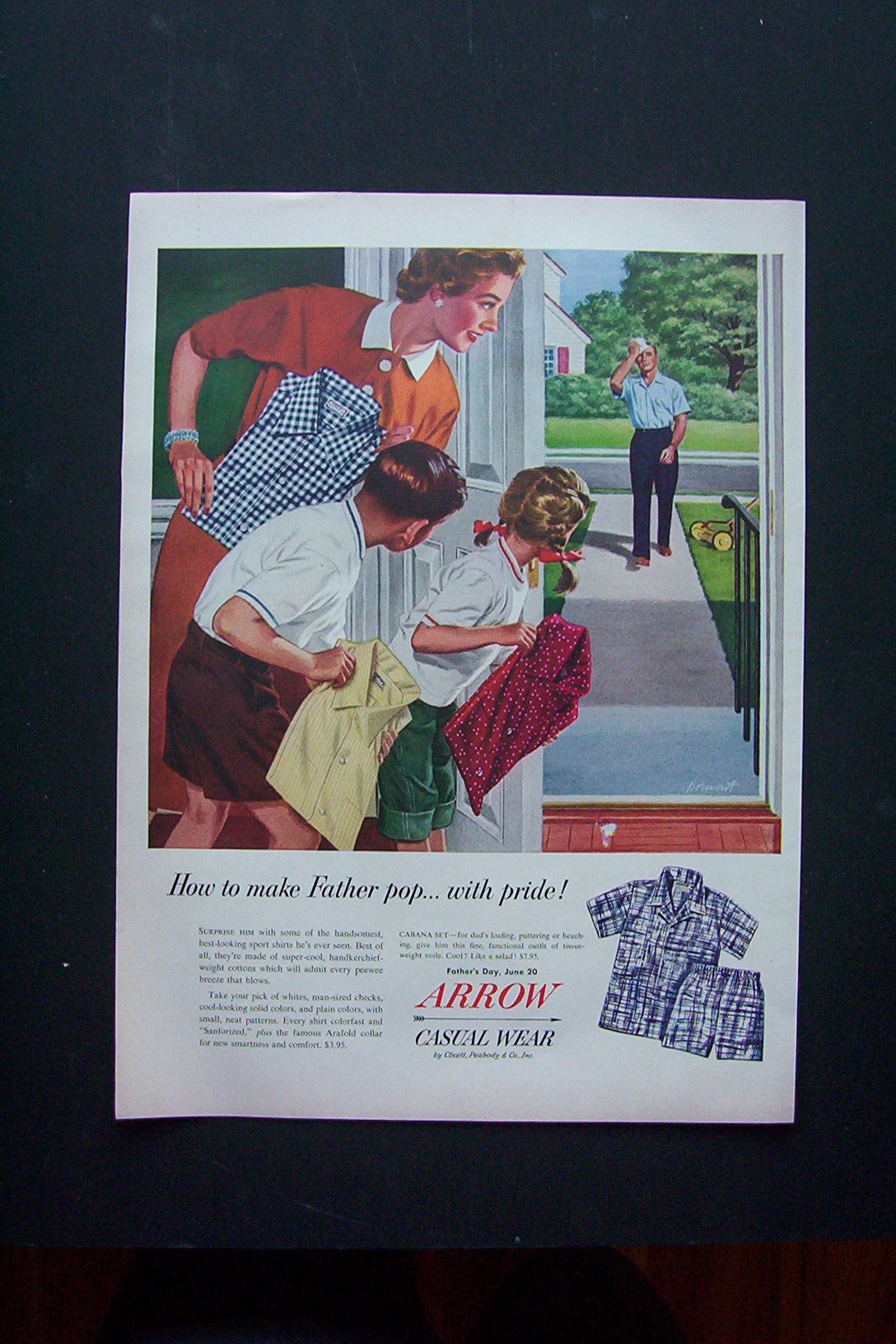 1950 Arrow Casual Wear with Watching Man Come Home