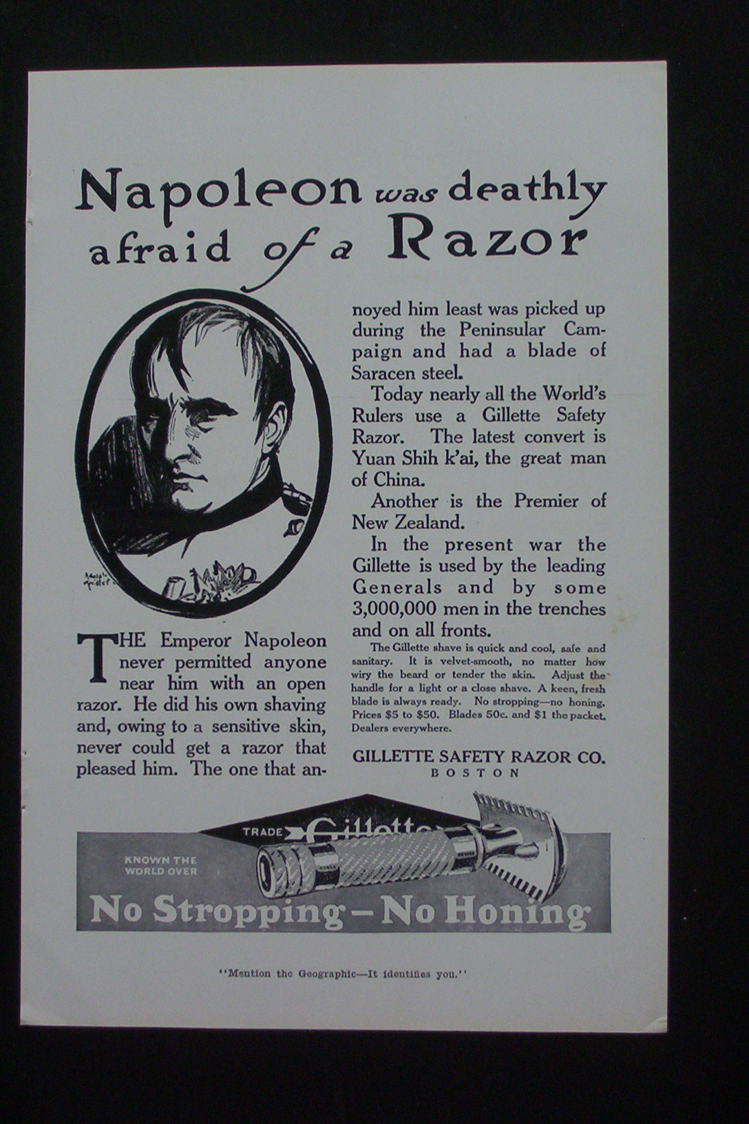 1916 Gillette Safety Razor Co. with Napoleon