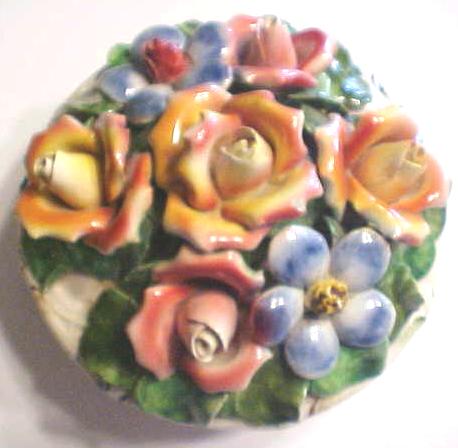 Capo di Monte Covered Bowl Roses Italy