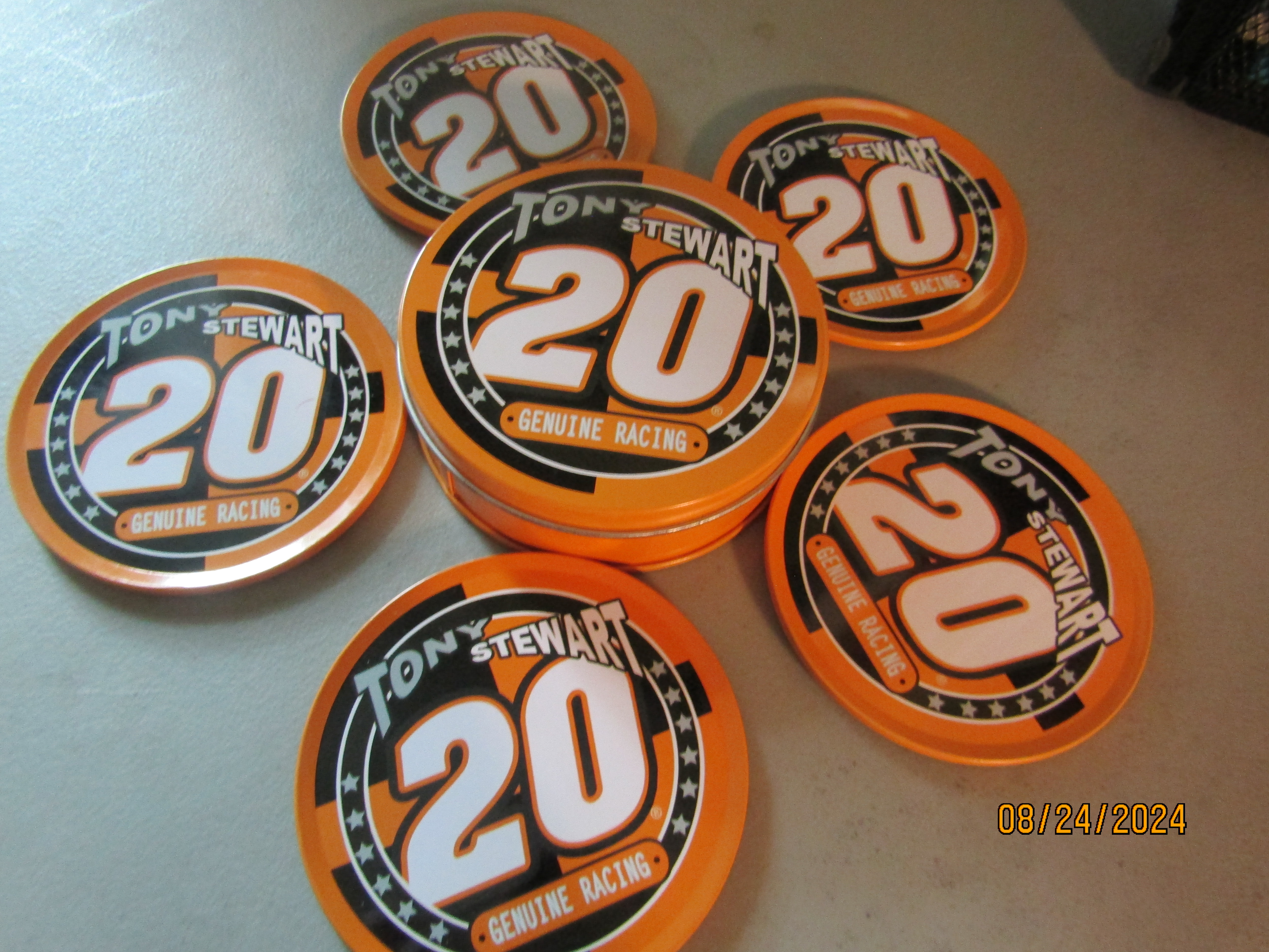 Nascar Genuine Racing Tony Stewart 20 Round Coaster Set