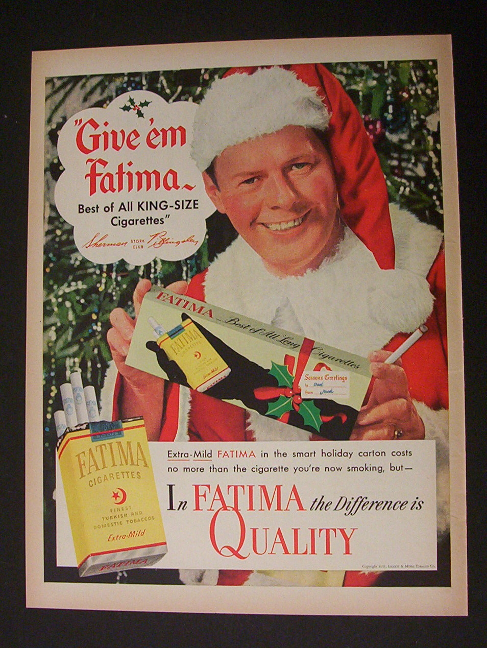 1951 Dual Ad: Fatima  Cigarettes  & Western  Electric