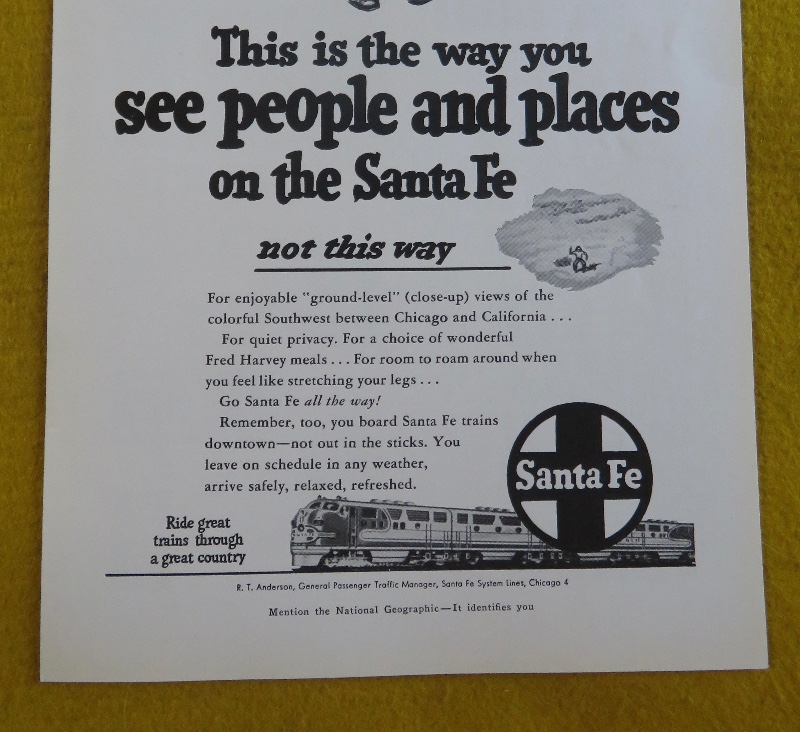 1950 Santa Fe With Indian Boy Waving